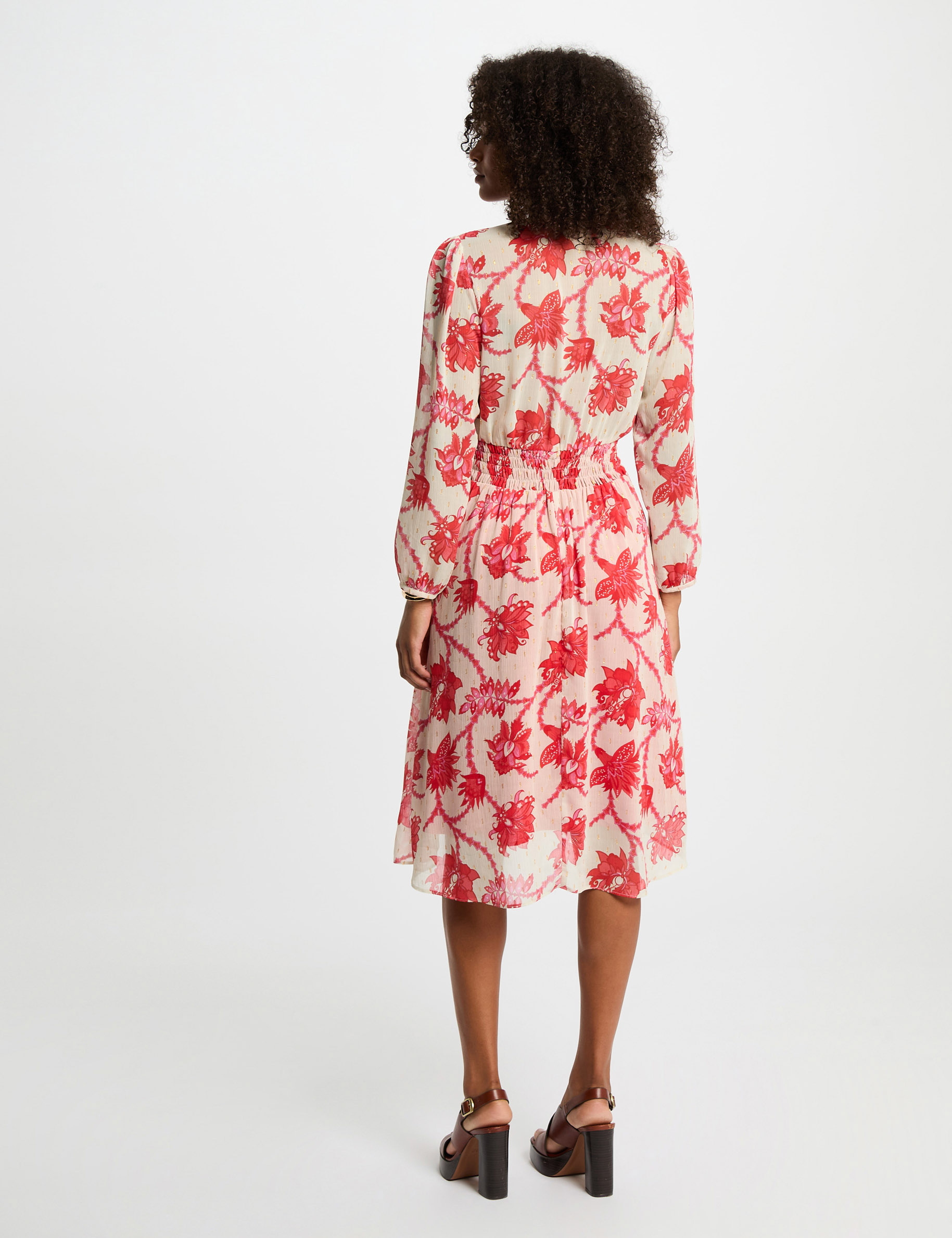 Robe &eacute;vas&eacute;e imprim&eacute;e multicolore femme