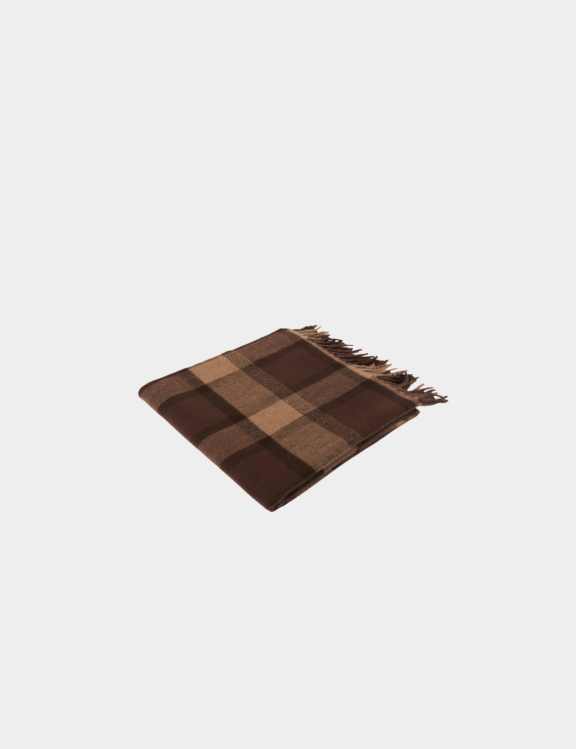 &Eacute;charpe &agrave; carreaux marron fonc&eacute; femme