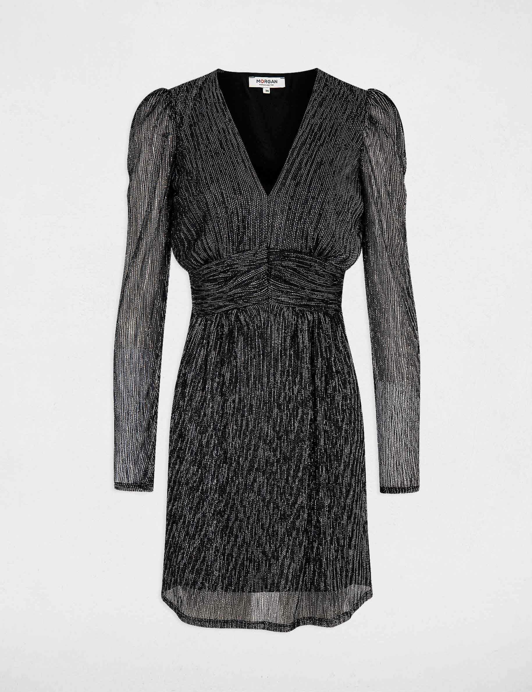 robe cintree avec fils metallises argente femme Robe cintrée avec fils métallisés argente femme