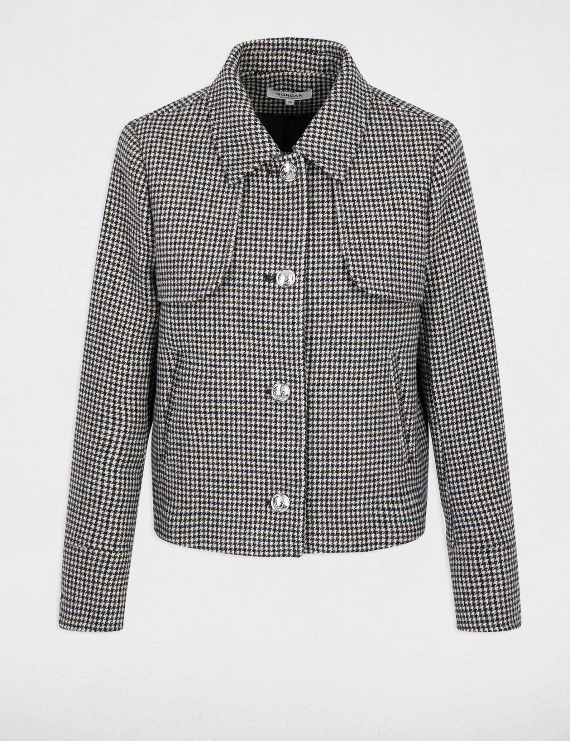 Veste courte col tailleur multicolore femme