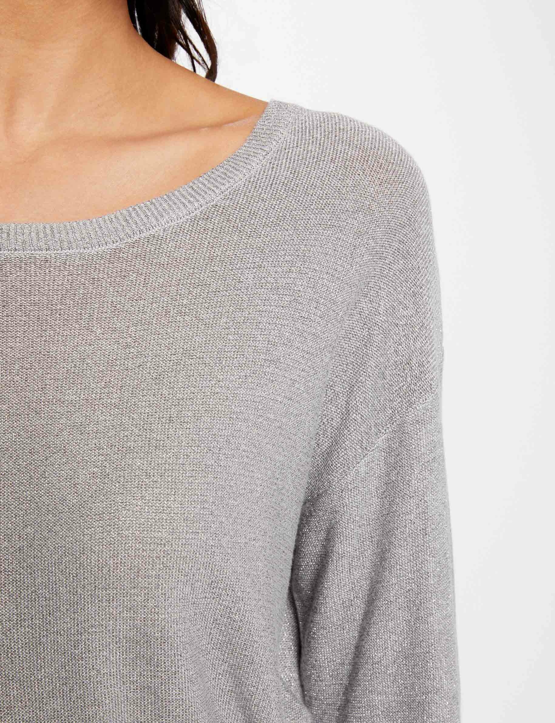 Pull manches longues avec boutons argente femme