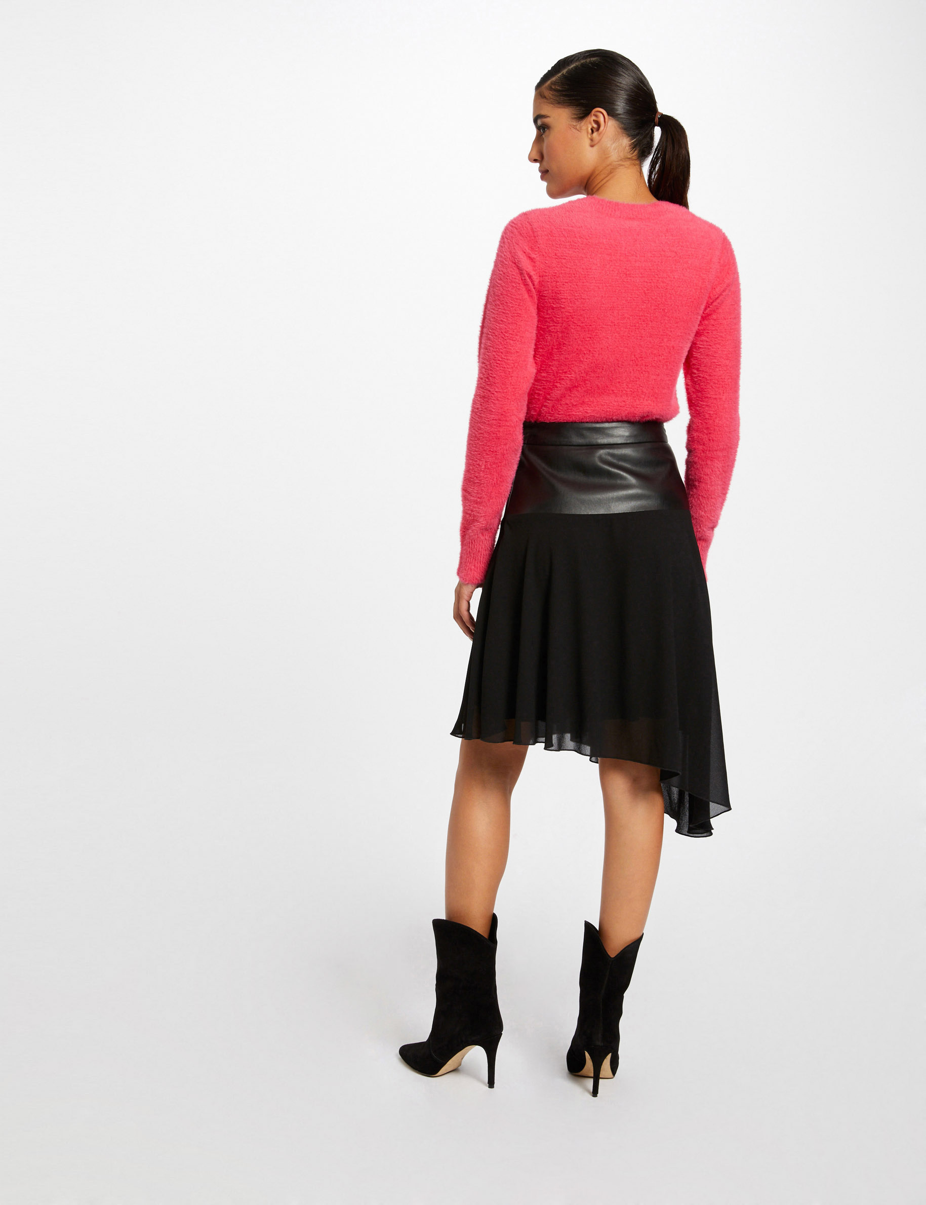 Pull manches longues à col rond fuchsia femme Pull manches longues à col rond fuchsia femme