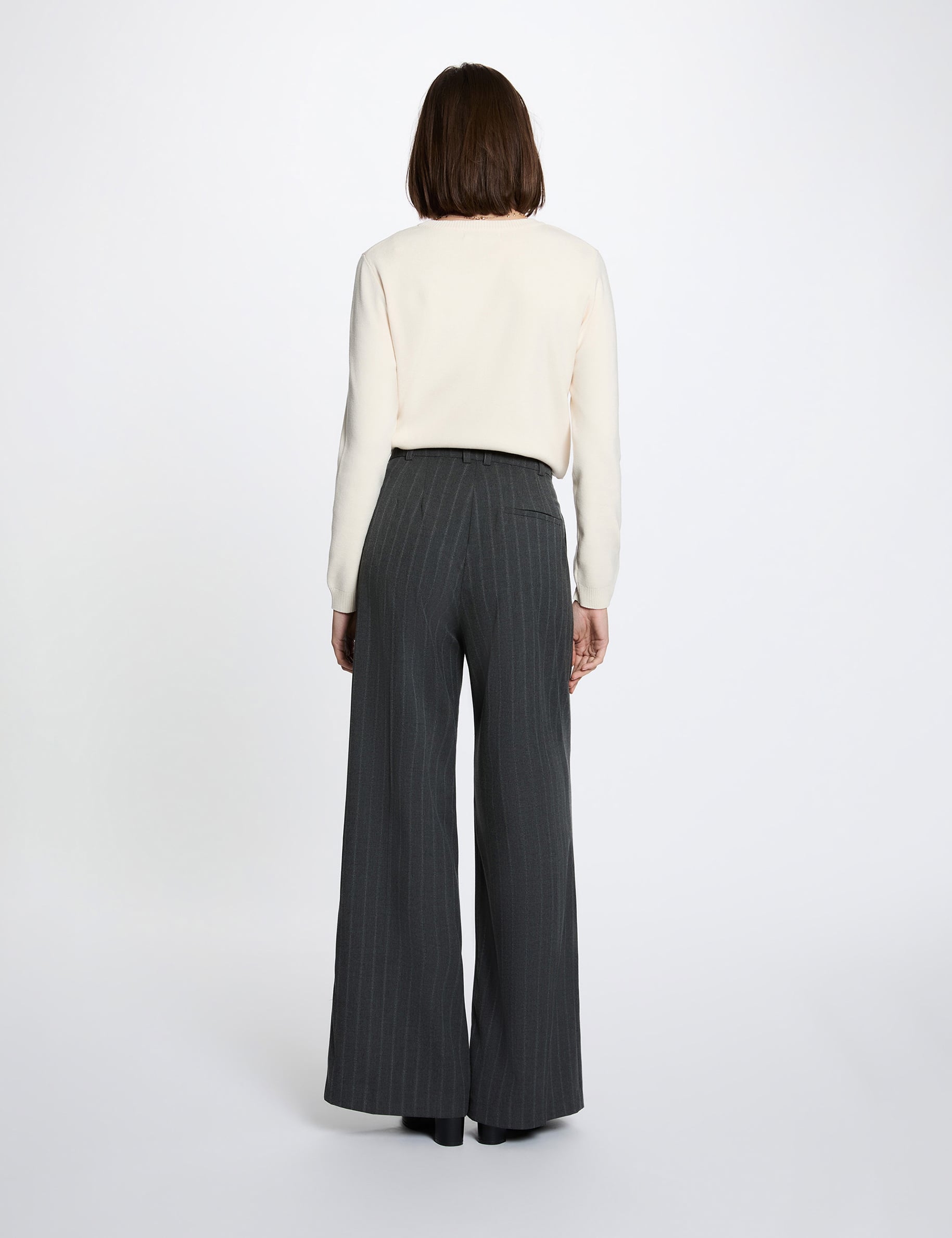Pull maille relief ivoire femme