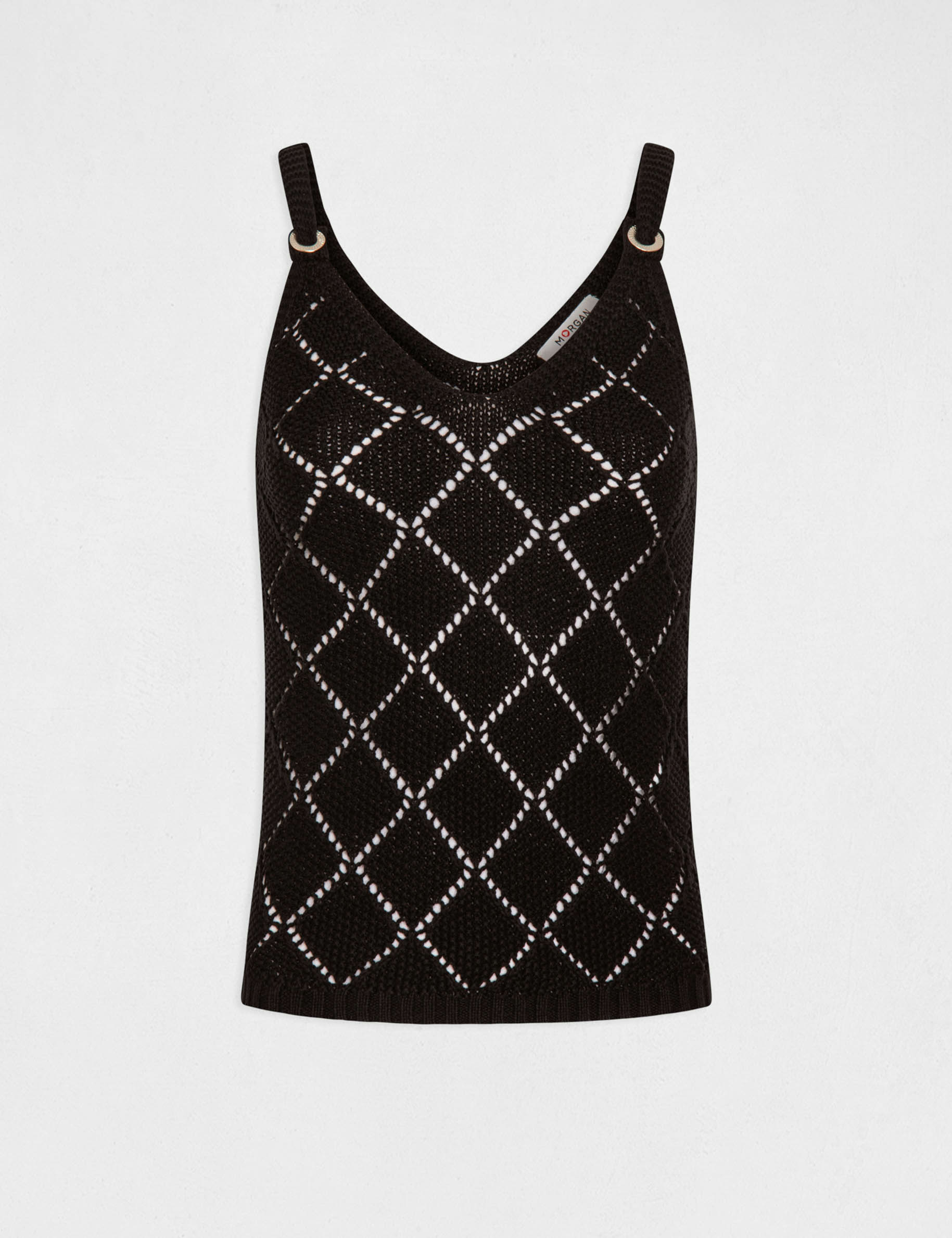 Débardeur pull avec bretelles noir femme Débardeur pull avec bretelles noir femme