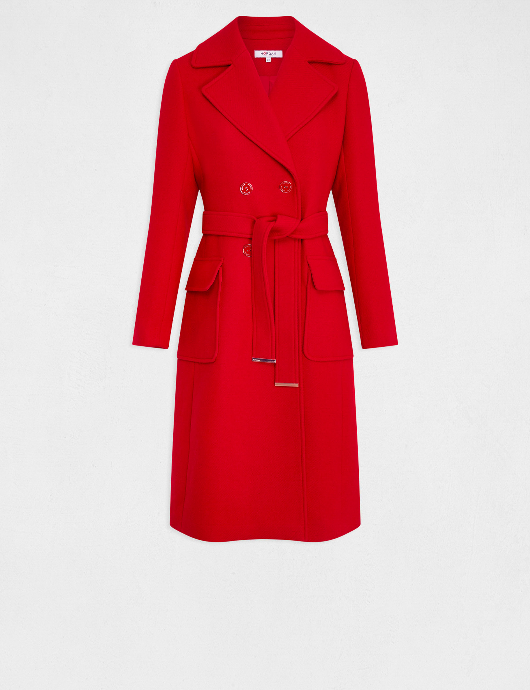 Manteau rouge top cintré femme