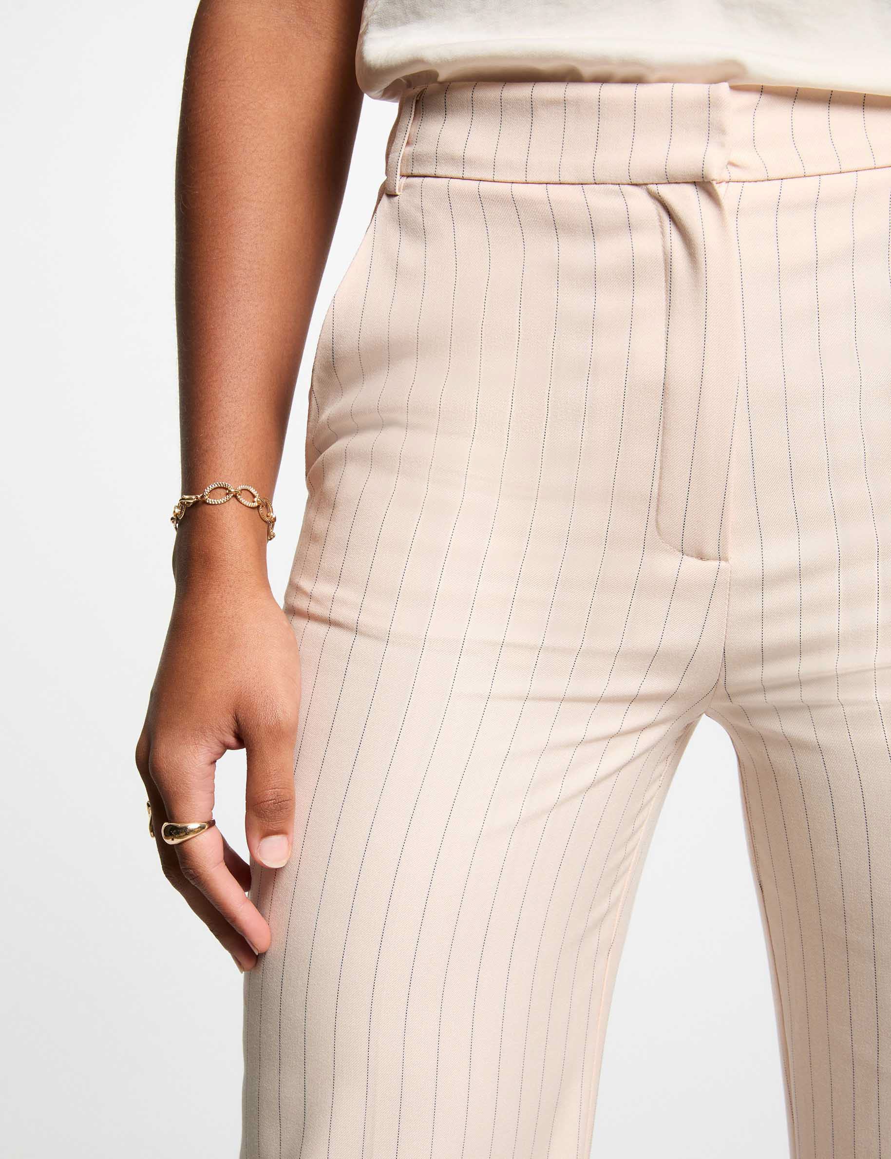pantalon large raye rose clair femme Pantalon large rayé rose clair femme