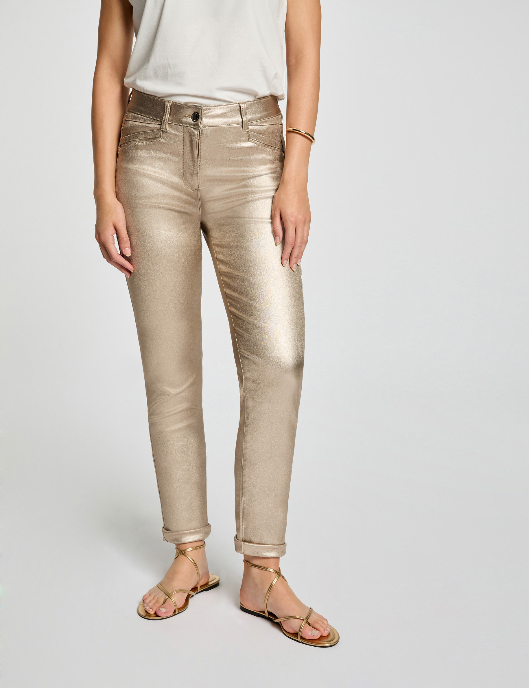 Pantalon Doree La Redoute - Taille 38 (M) - Skinny Doré - Occasion Très Bon état