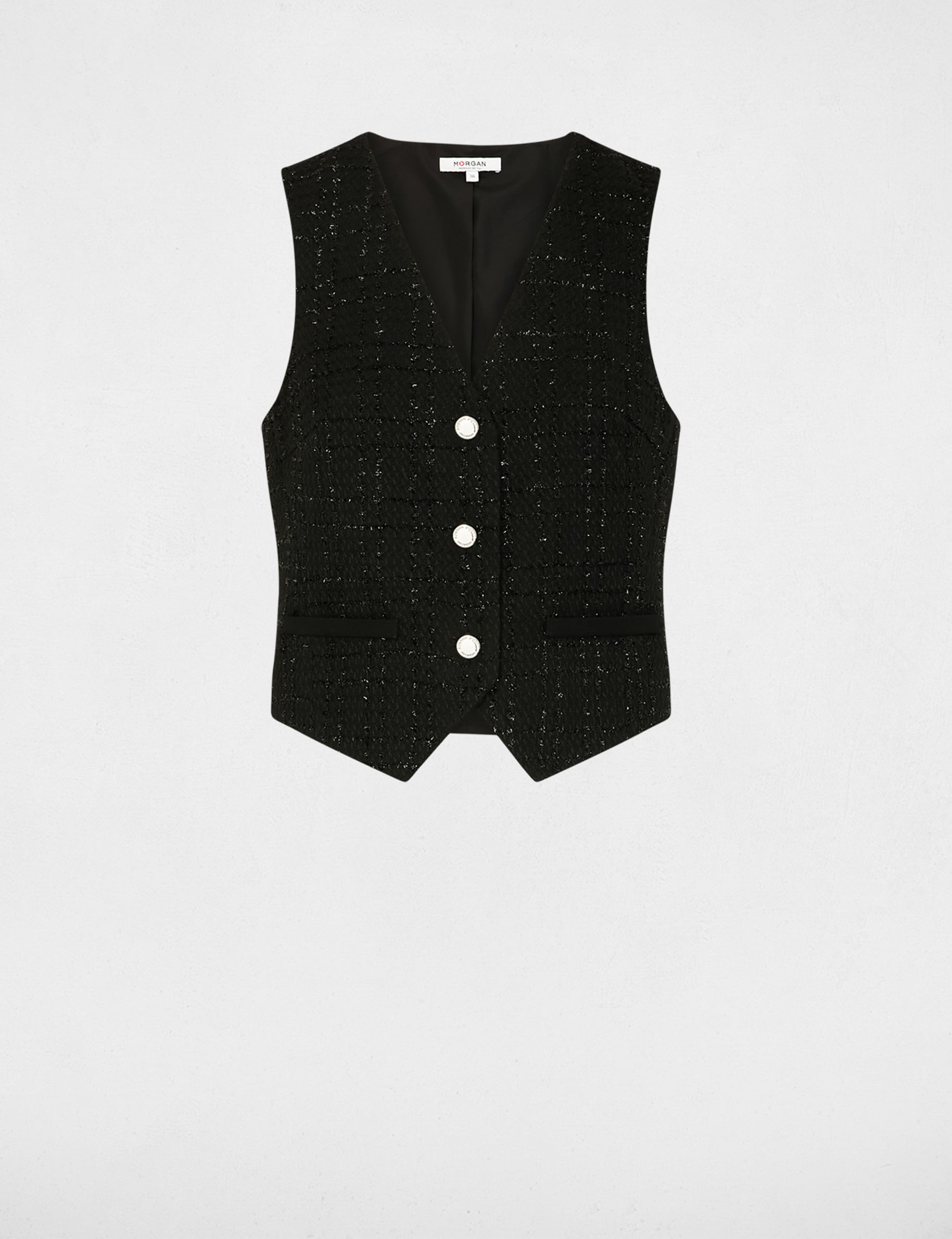 Gilet cintr&eacute; sans manches noir femme