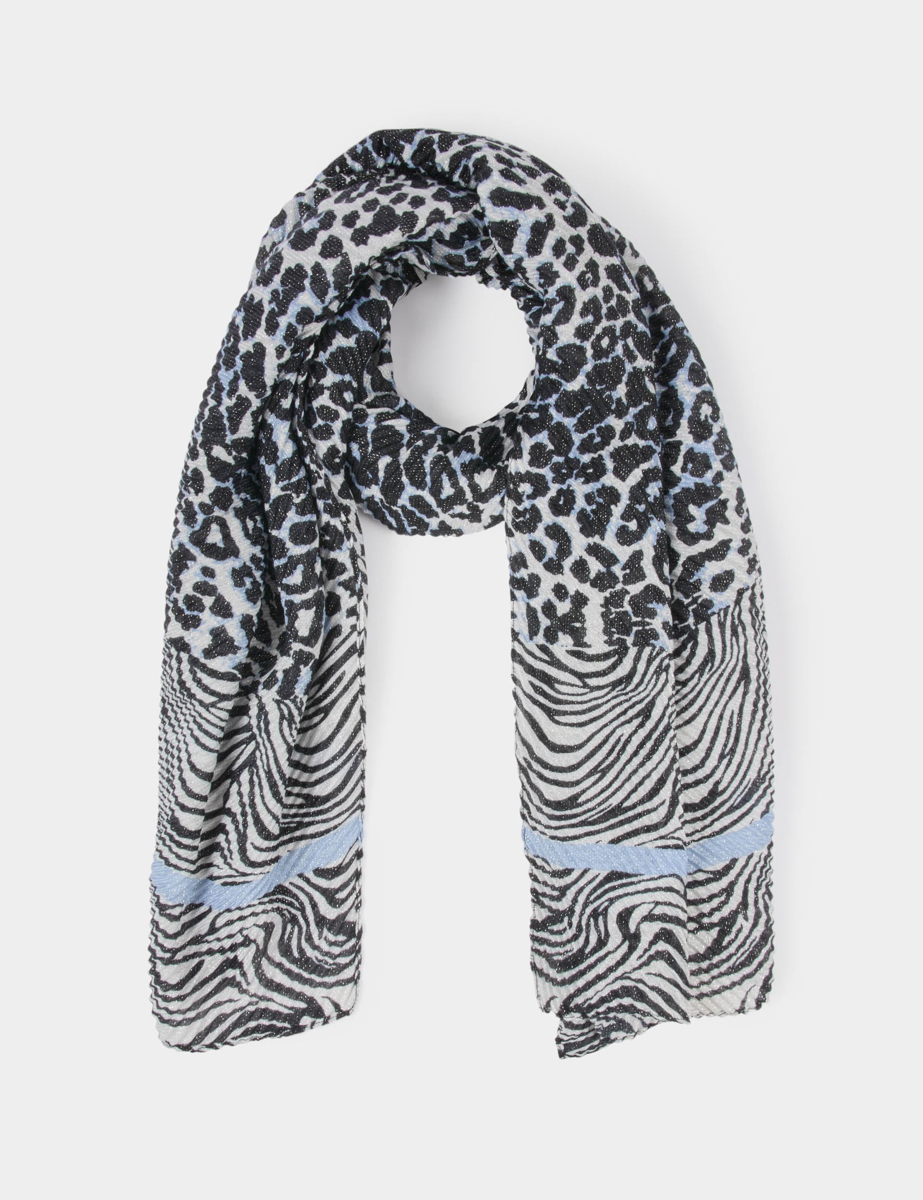 Foulard pliss&eacute; m&eacute;tallis&eacute; multicolore femme