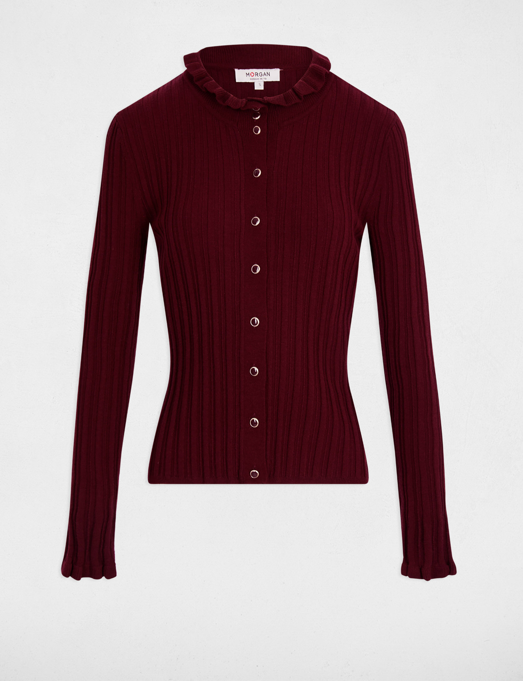 Pull col montant ajust&eacute; prune femme