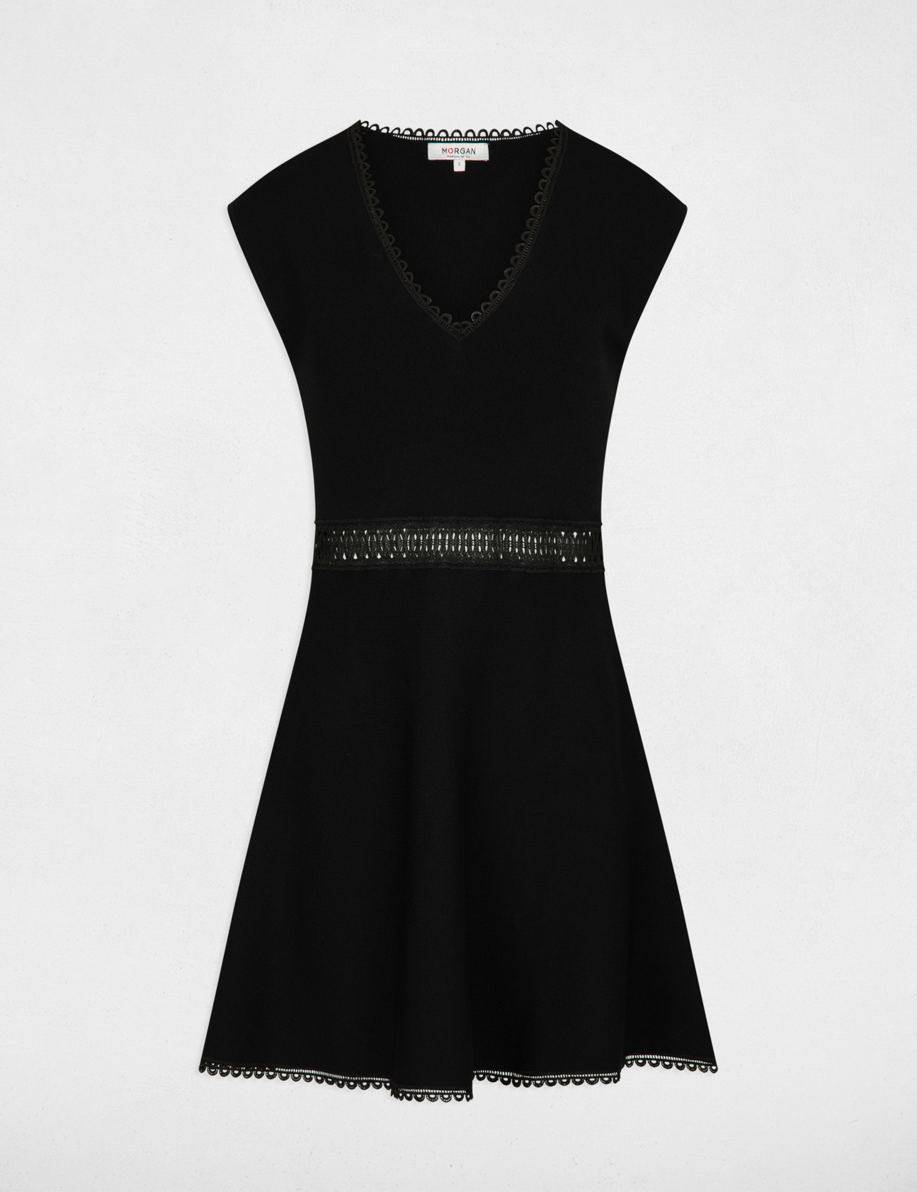 robe tricot courte trapeze noir femme Robe tricot courte trapèze noir femme