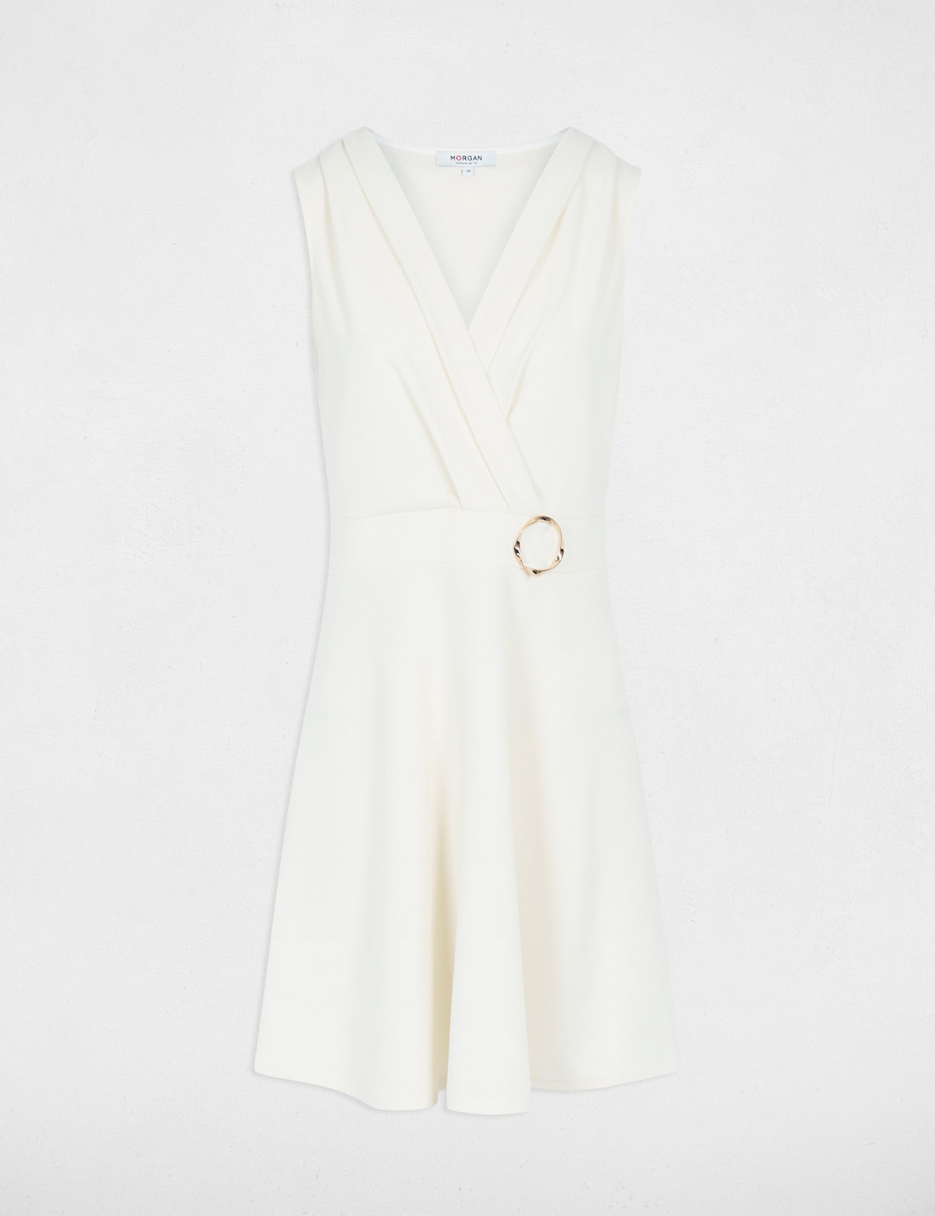 Robe courte cache coeur creme femme