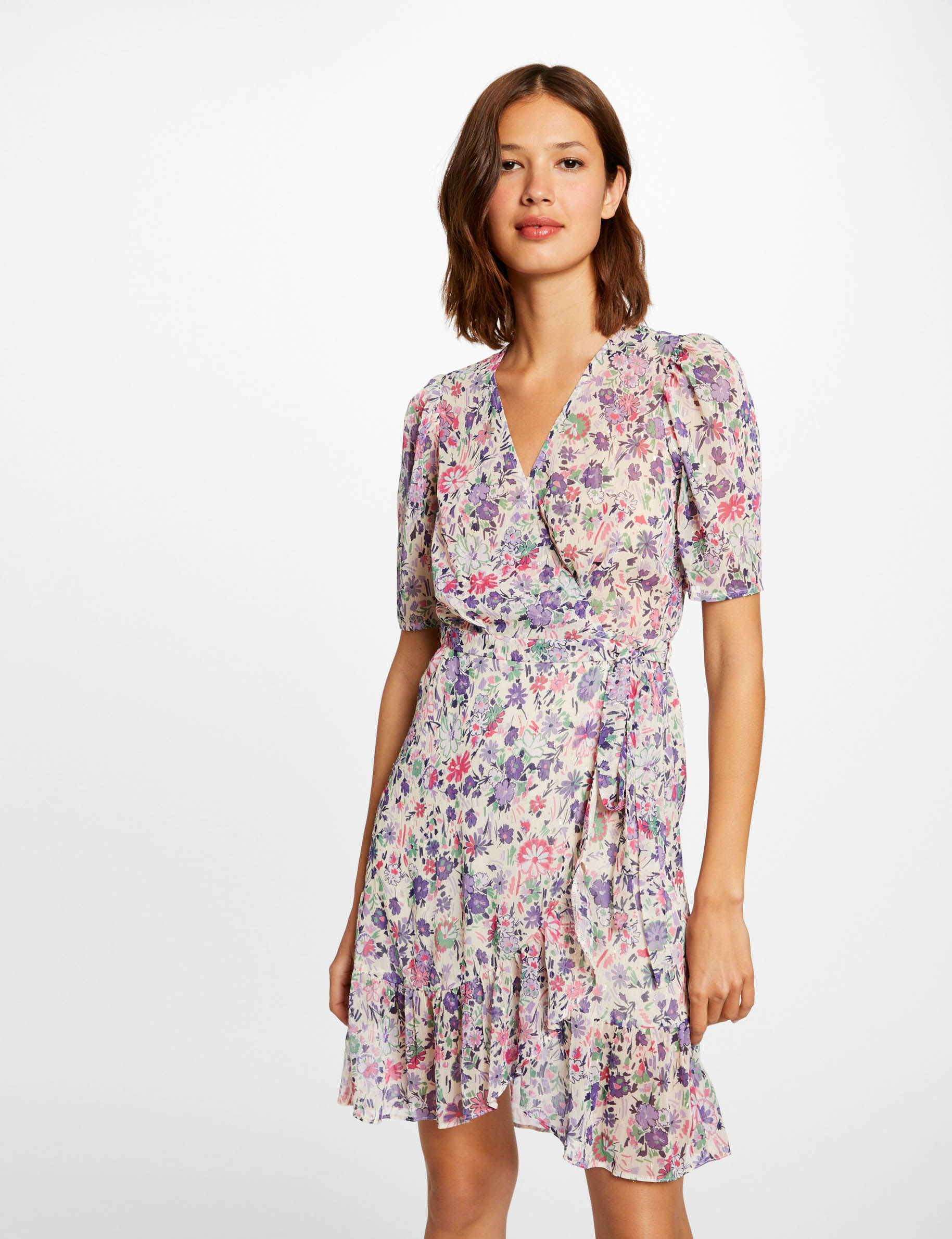 Robe portefeuille imprimé floral multico femme Robe portefeuille imprimé floral multico femme