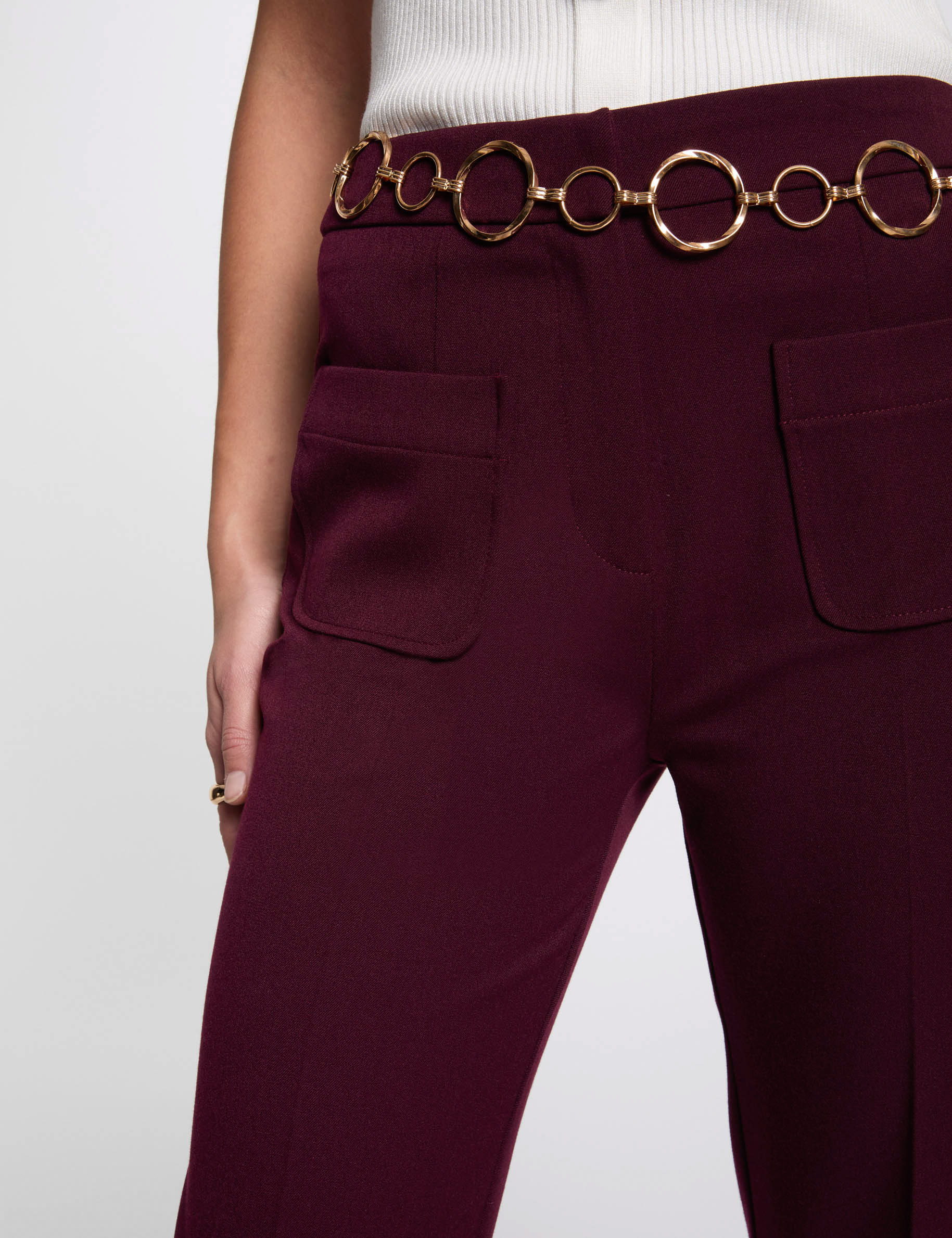pantalon bootcut prune femme Pantalon bootcut prune femme