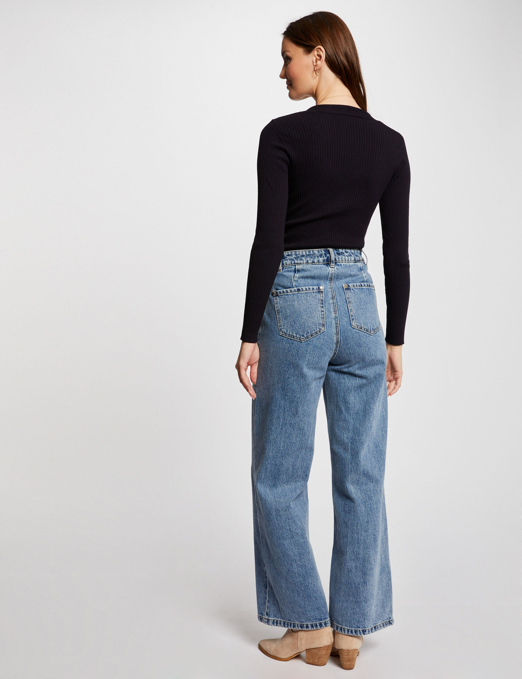 Pull Morgan Caramel - Encolure V - Manches 3/4 - Taille S - Comme Neuf