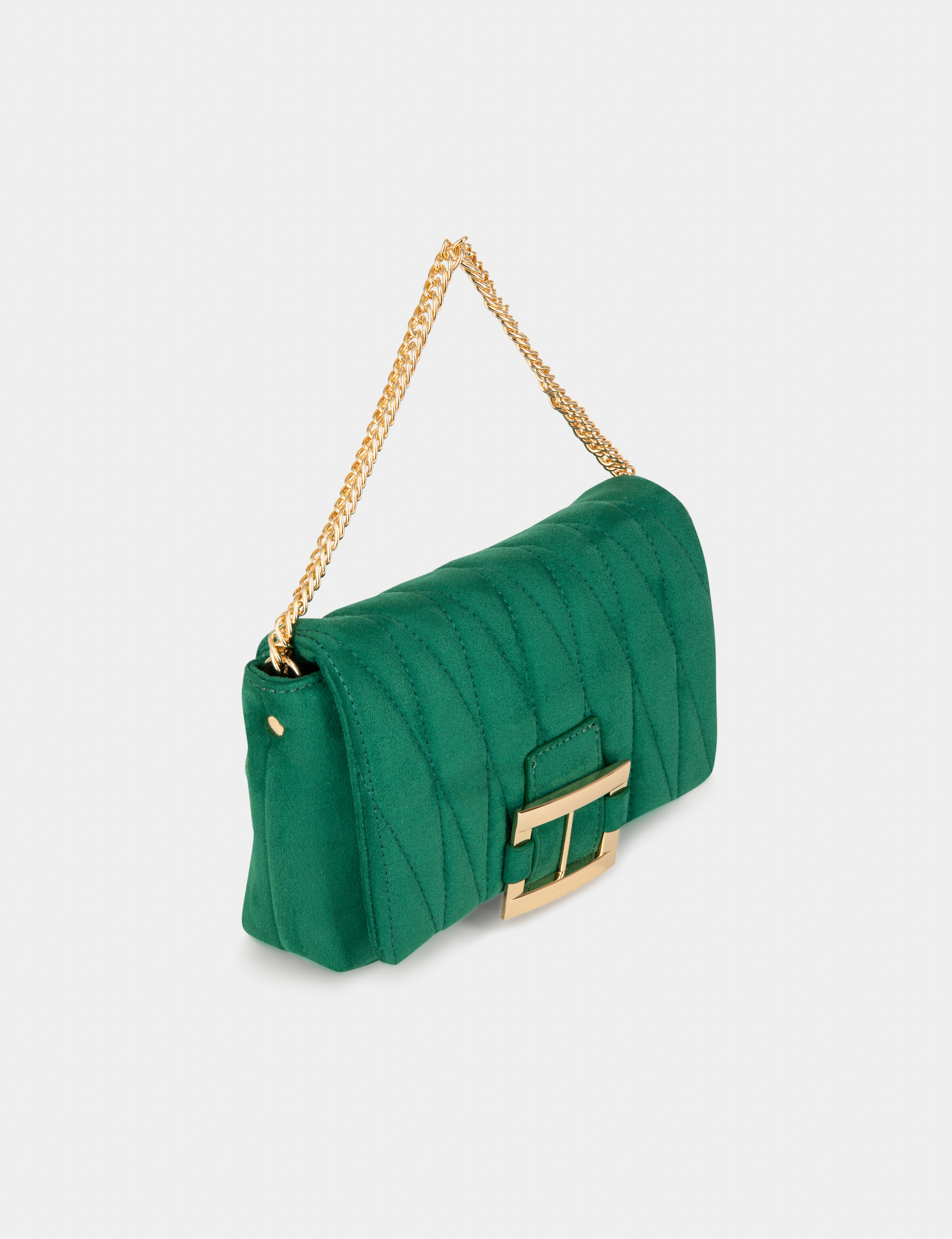 Sac matelassé avec boucle vert femme Sac matelassé avec boucle vert femme