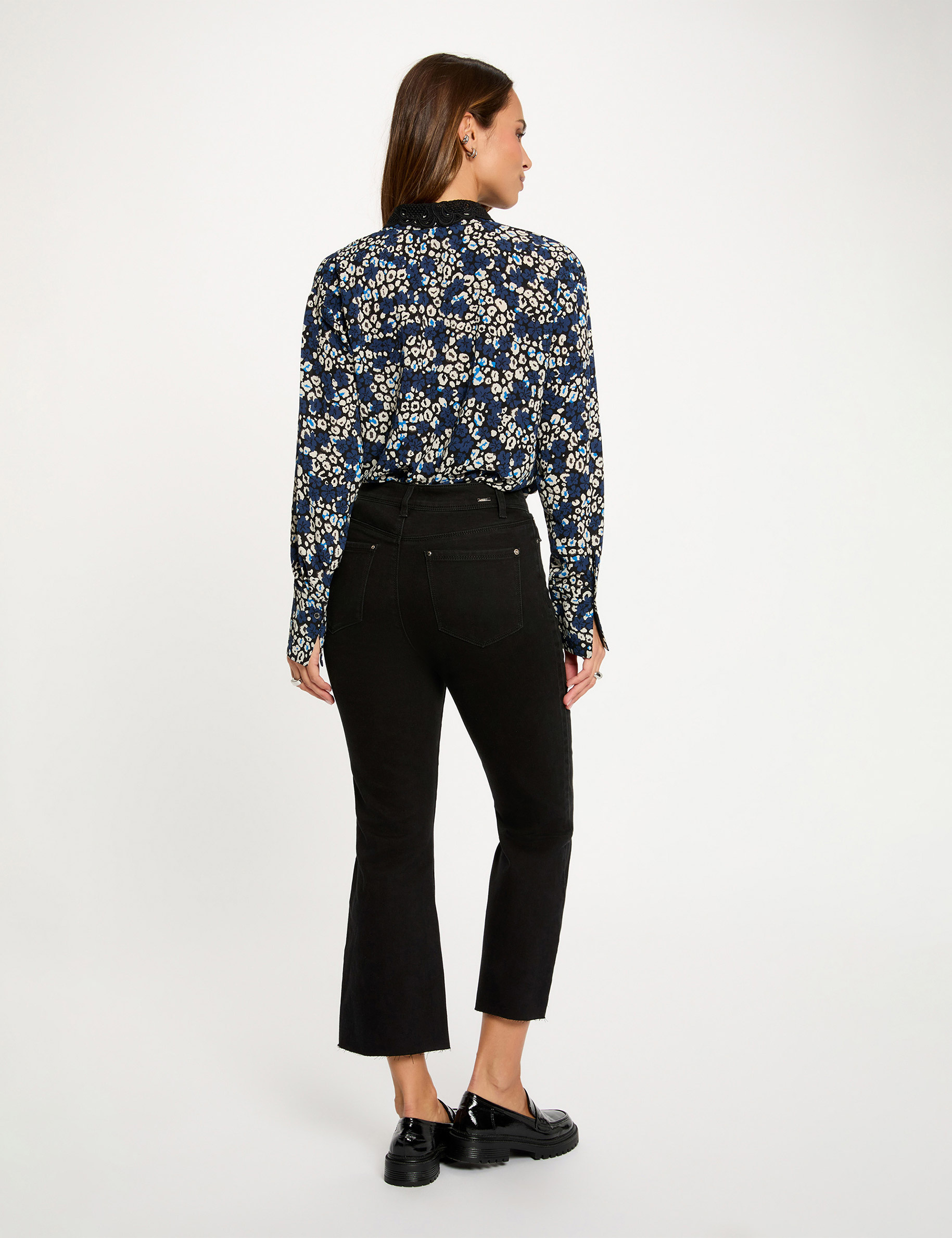 Chemise fluide imprim&eacute;e multicolore femme