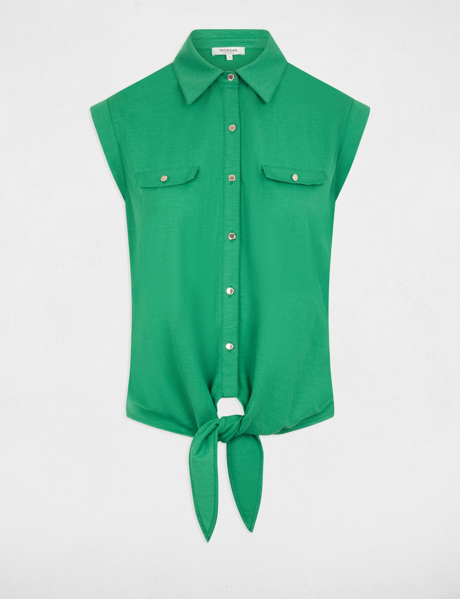 Blouse sans manches vert prairie femme