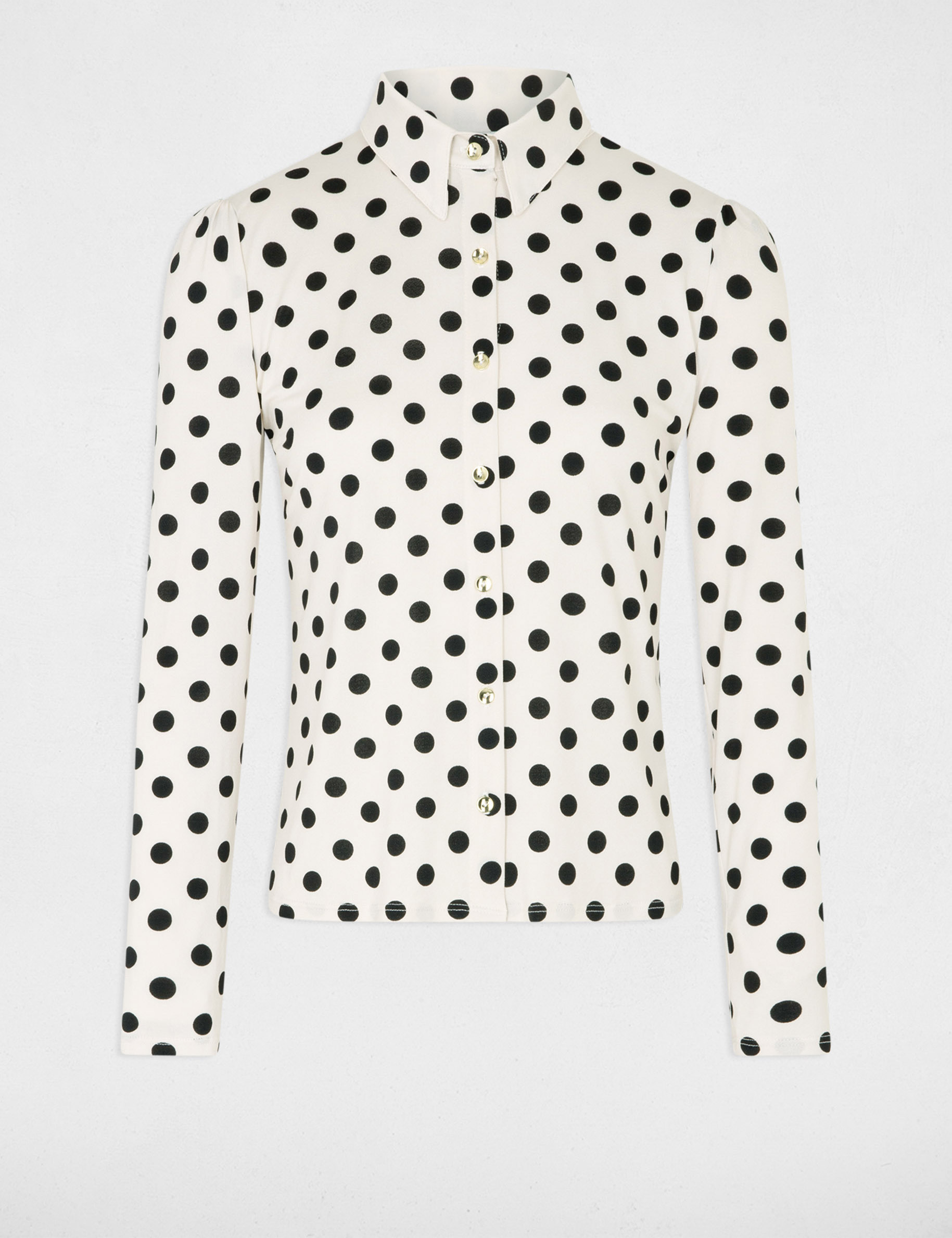 T-shirt manches longues &agrave; pois multico femme