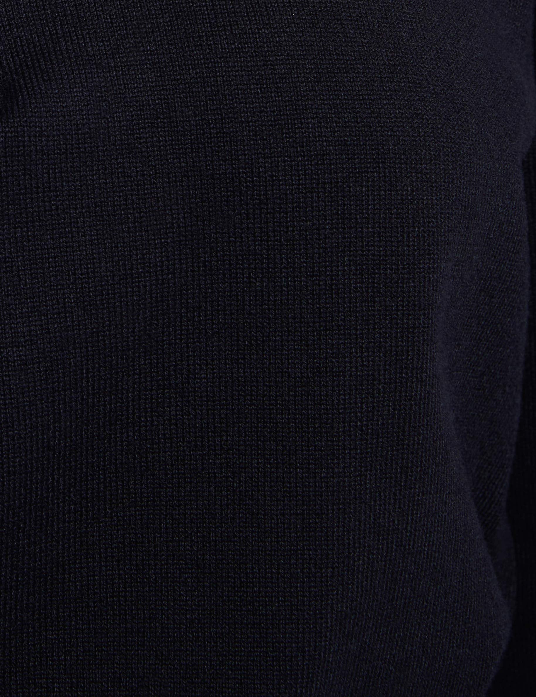 Pull col chemise bleu marine femme