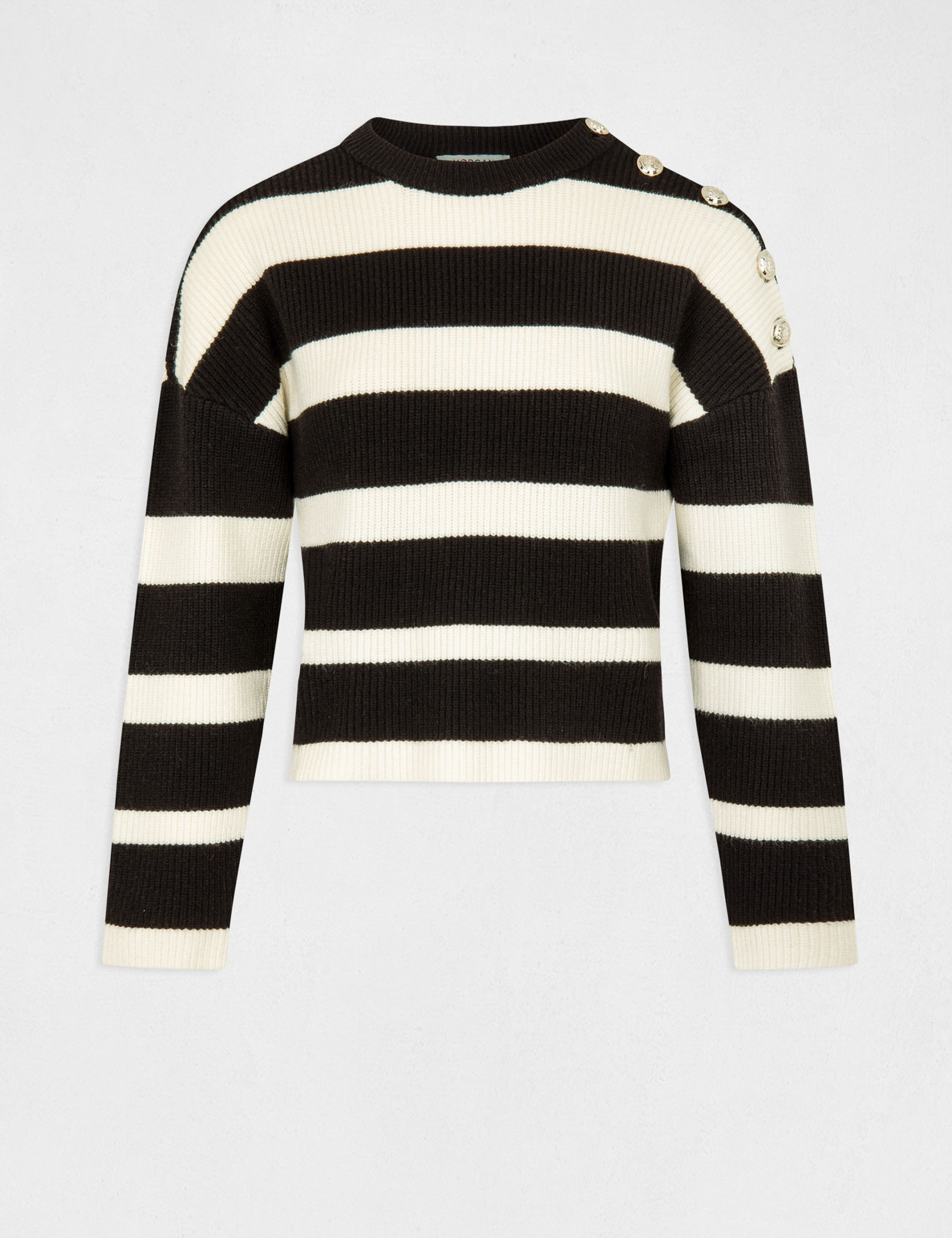 pull manches longues avec boutons noir femme Pull manches longues avec boutons noir femme