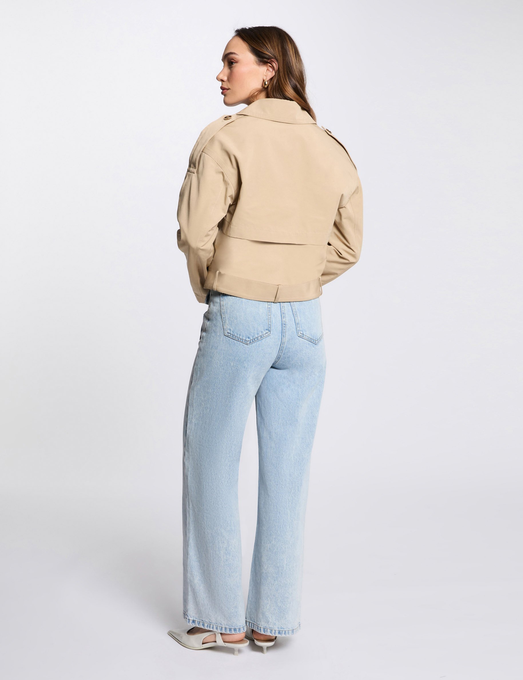 trench court ceinture beige femme Trench court ceinturé beige femme