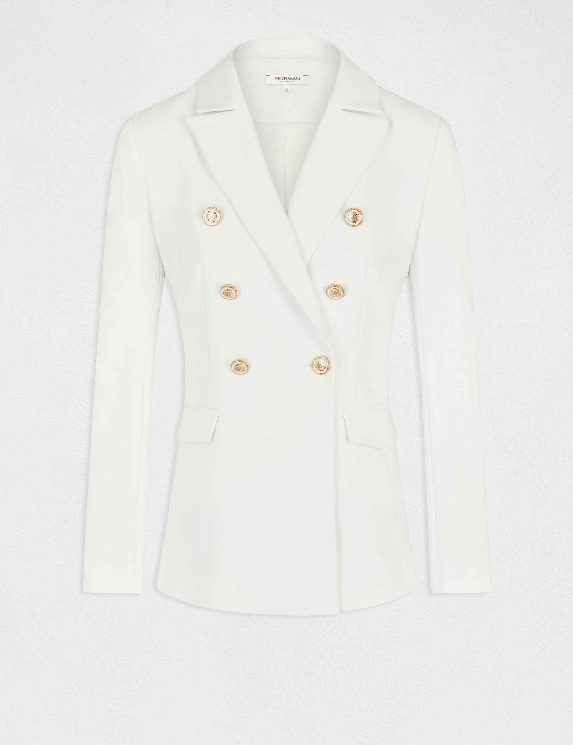 Veste cintrée avec boutons ecru femme Veste cintrée avec boutons ecru femme