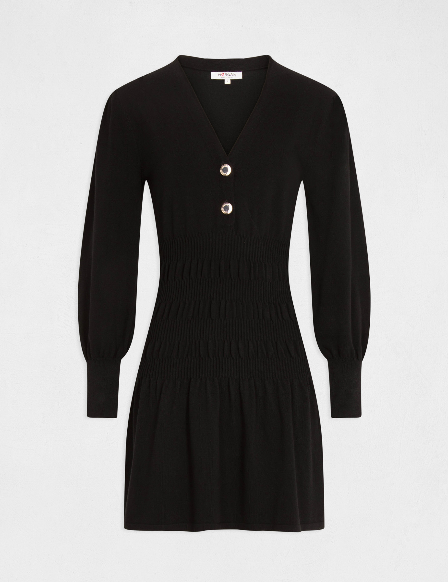 robe pull patineuse col en v noir femme Robe pull patineuse col en V noir femme
