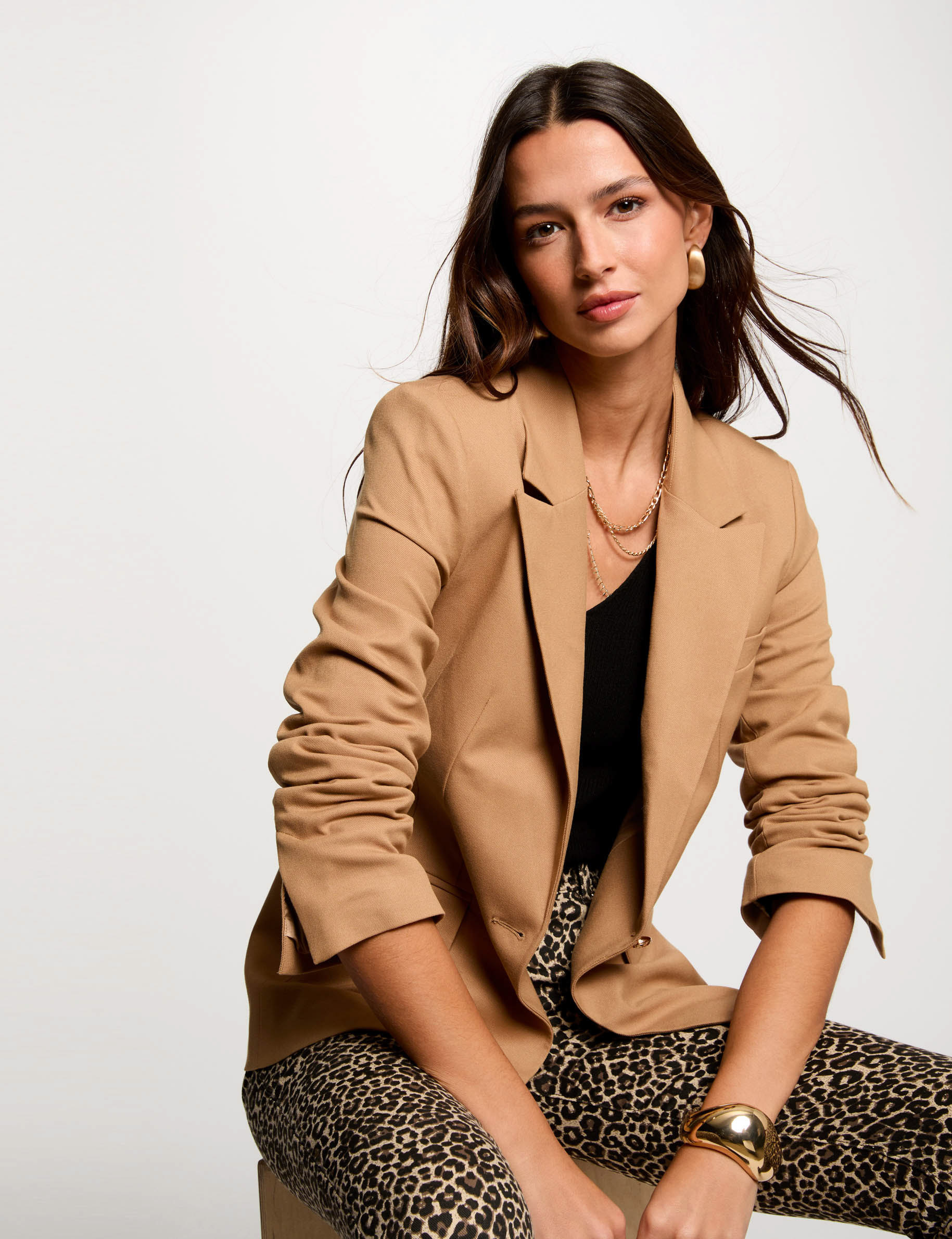 blazer court boutonne camel femme Blazer court boutonné camel femme