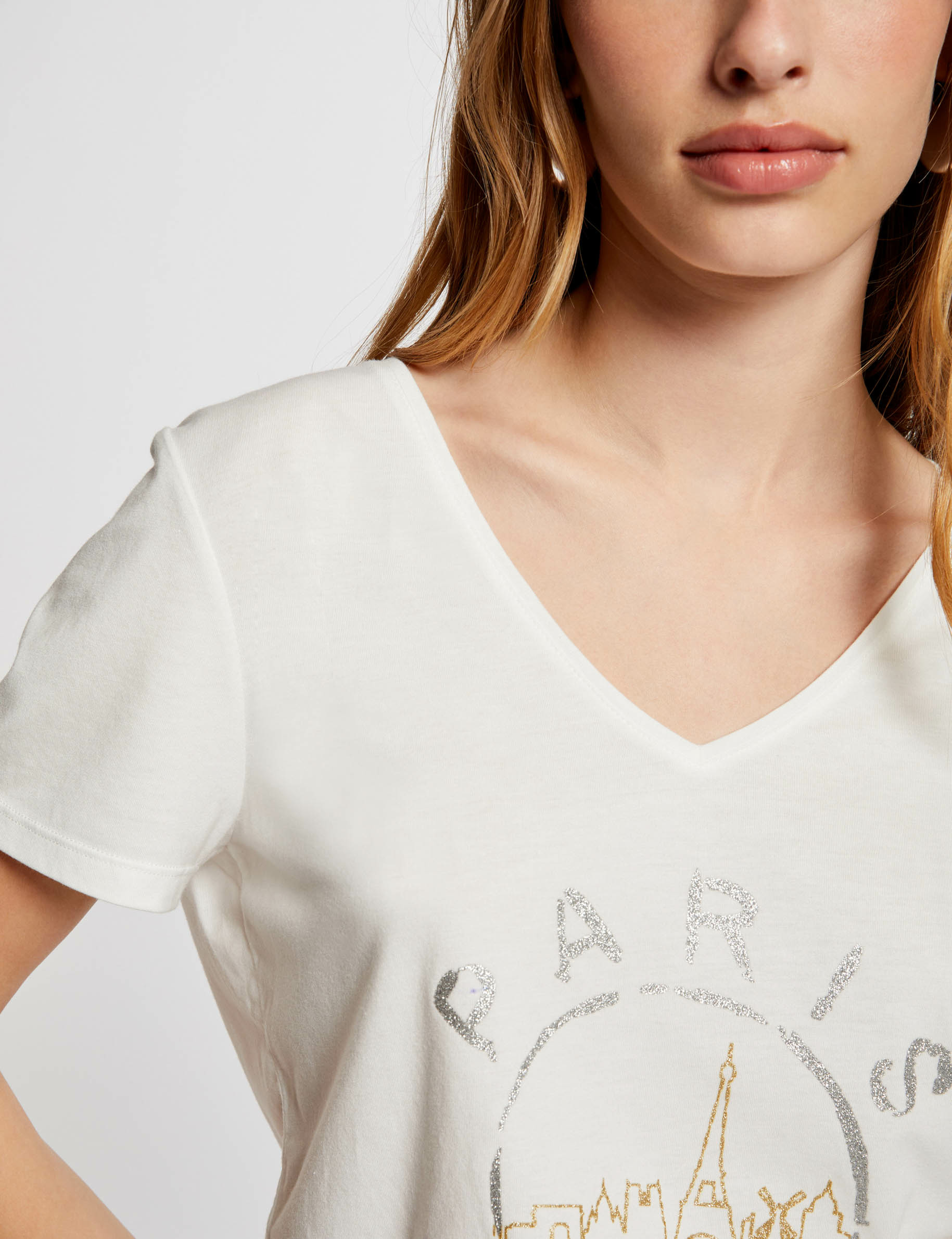 t shirt a inscription ecru femme T-shirt à inscription ecru femme