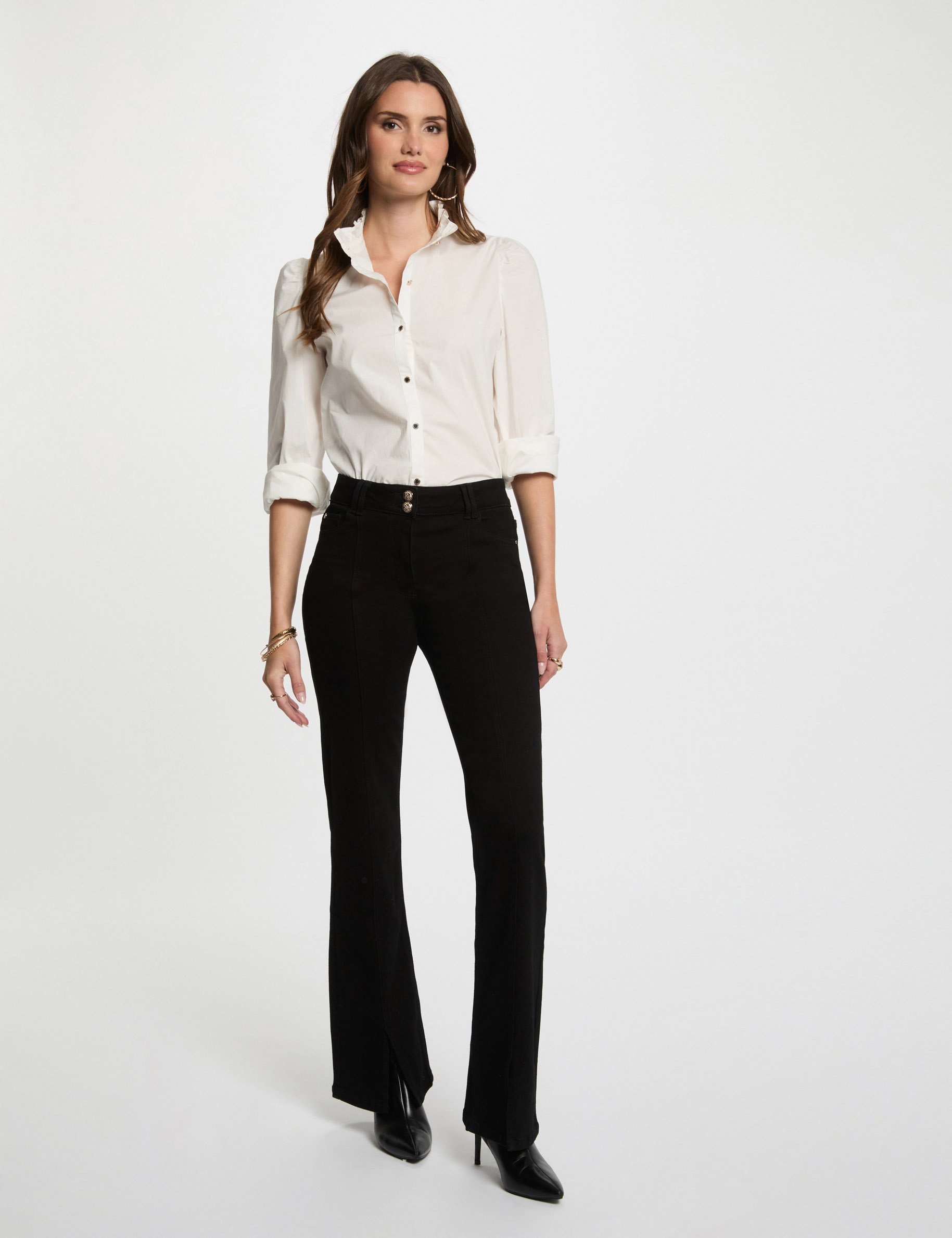 jeans bootcut avec fentes noir femme Jeans bootcut avec fentes noir femme