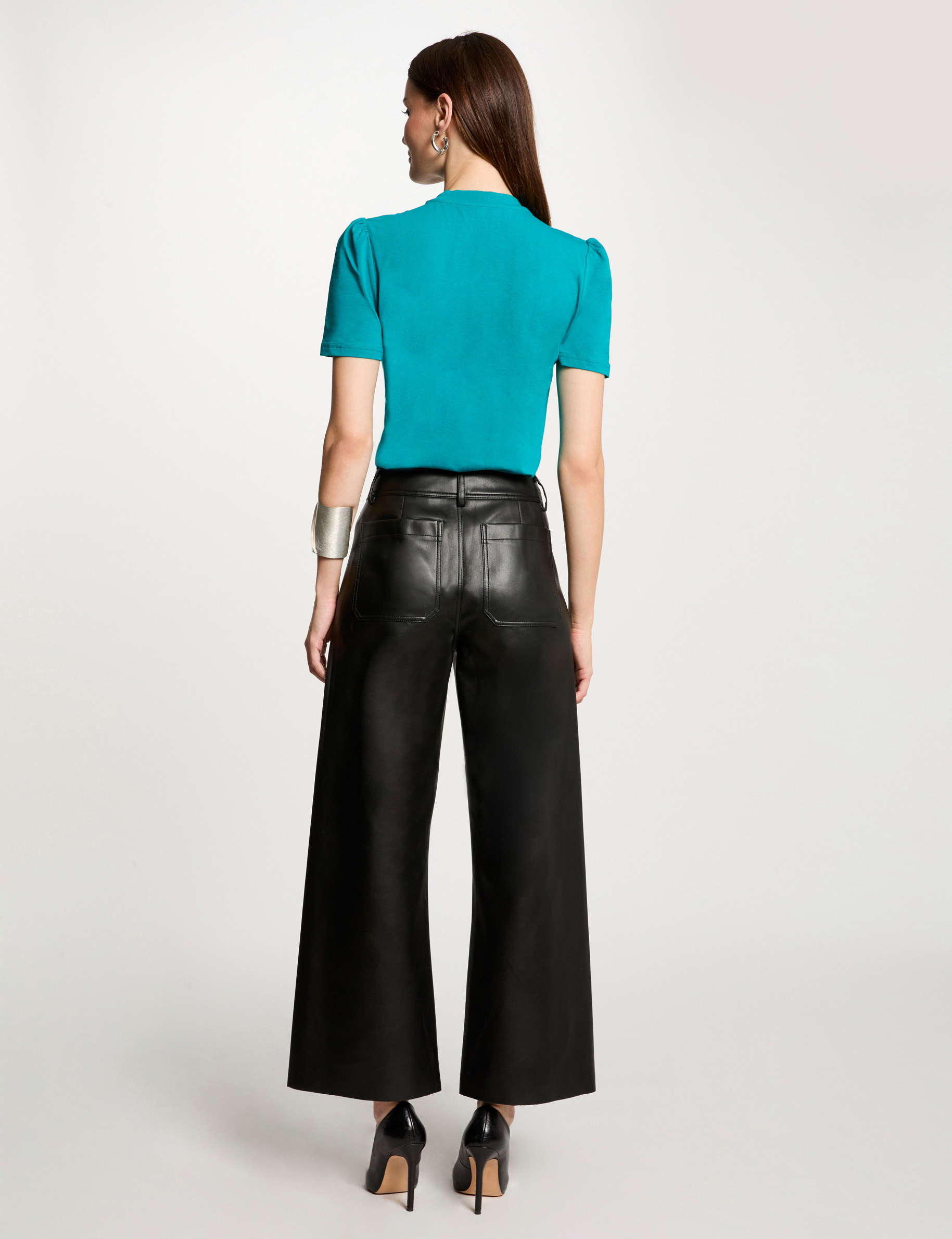 t shirt manches courtes chaine bleu turquoise femme T-shirt manches courtes chaîne bleu turquoise femme
