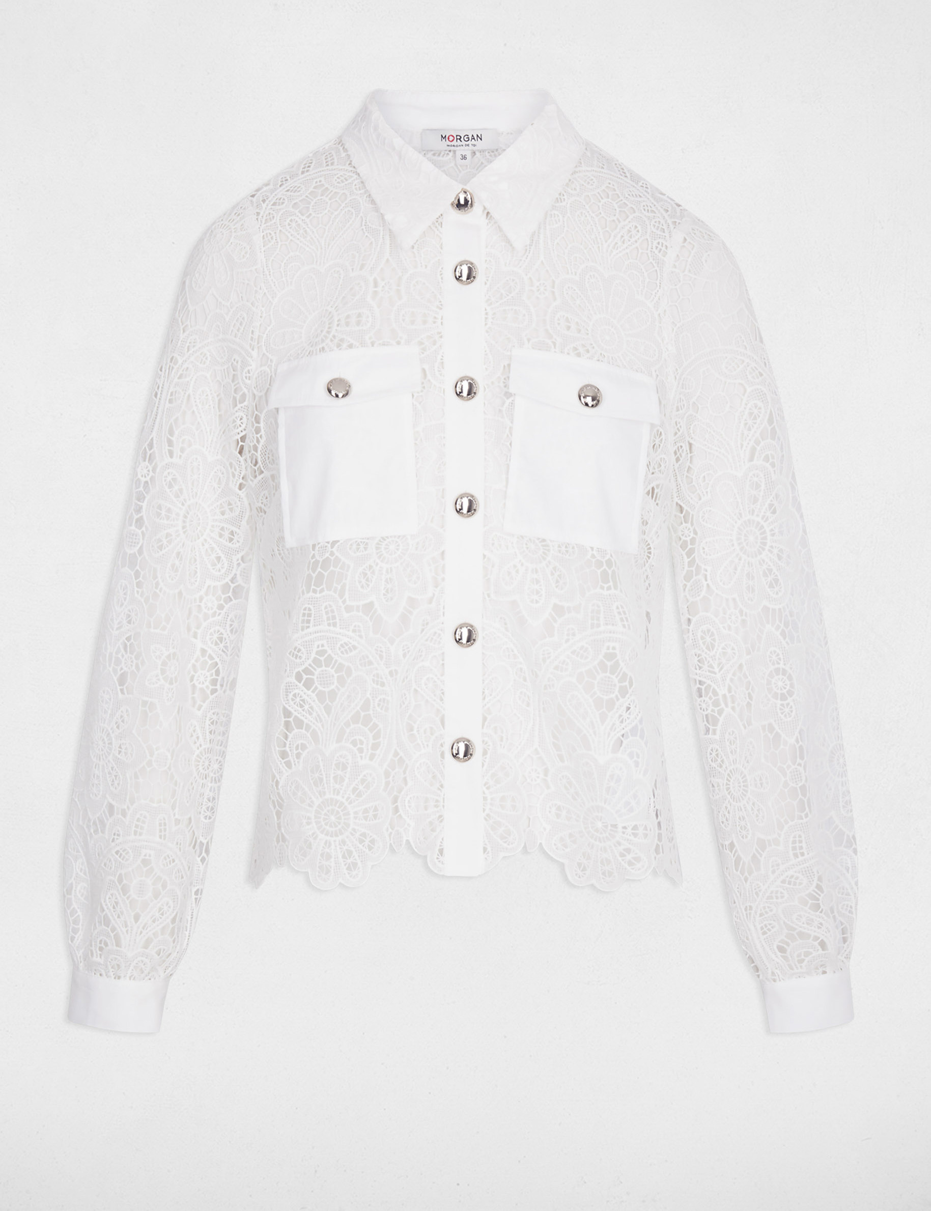 Chemise manches longues blanc femme