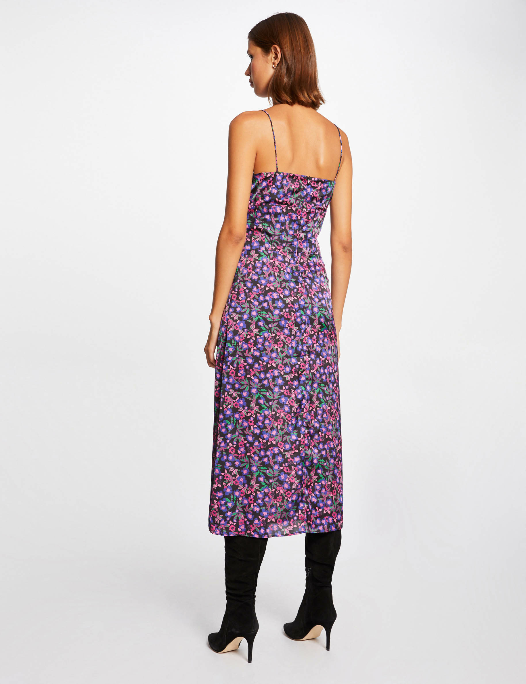 robe midi droite imprime floral multico femme Robe midi droite imprimé floral multico femme