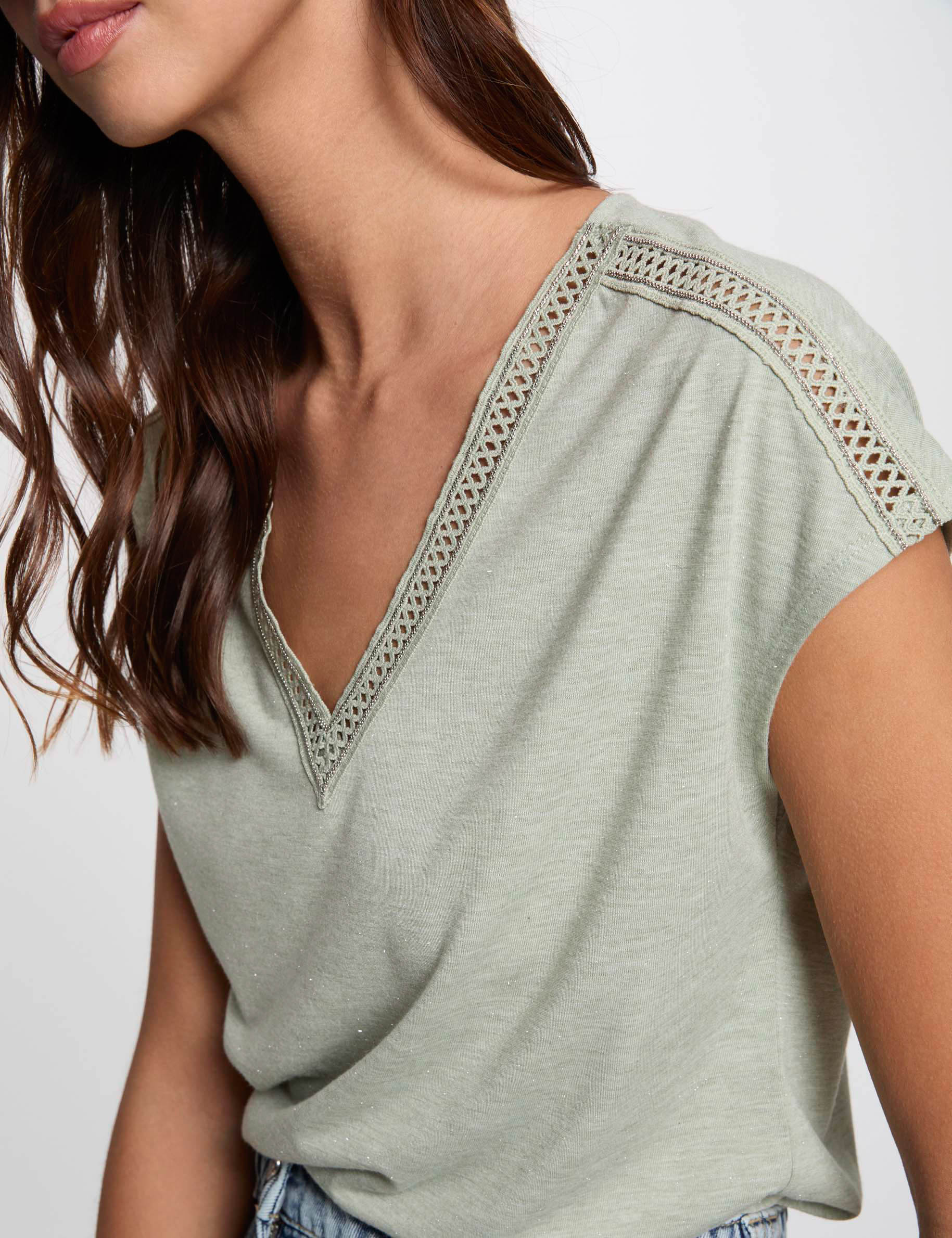 t shirt manches courtes vert clair femme T-shirt manches courtes vert clair femme