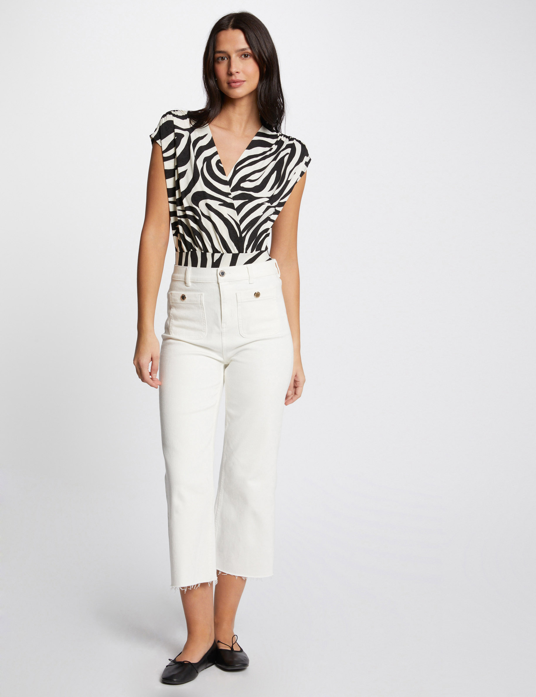 T-shirt imprimé zèbre multico femme