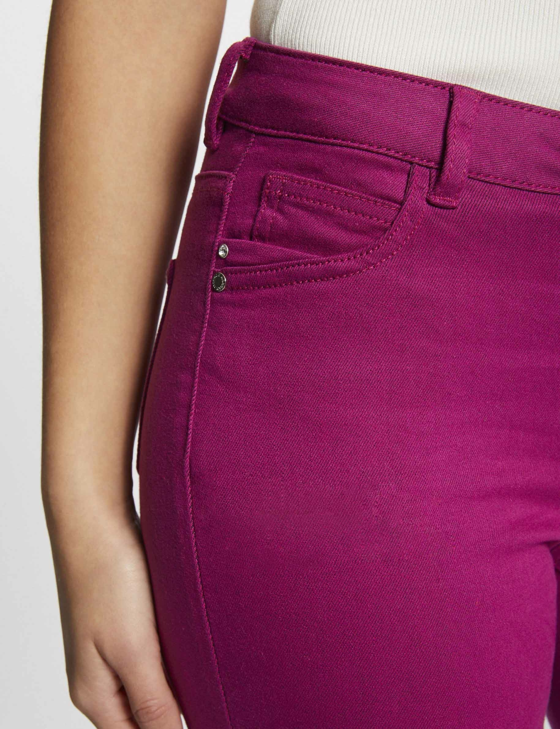Pantalon skinny taille basse framboise femme Pantalon skinny taille basse framboise femme