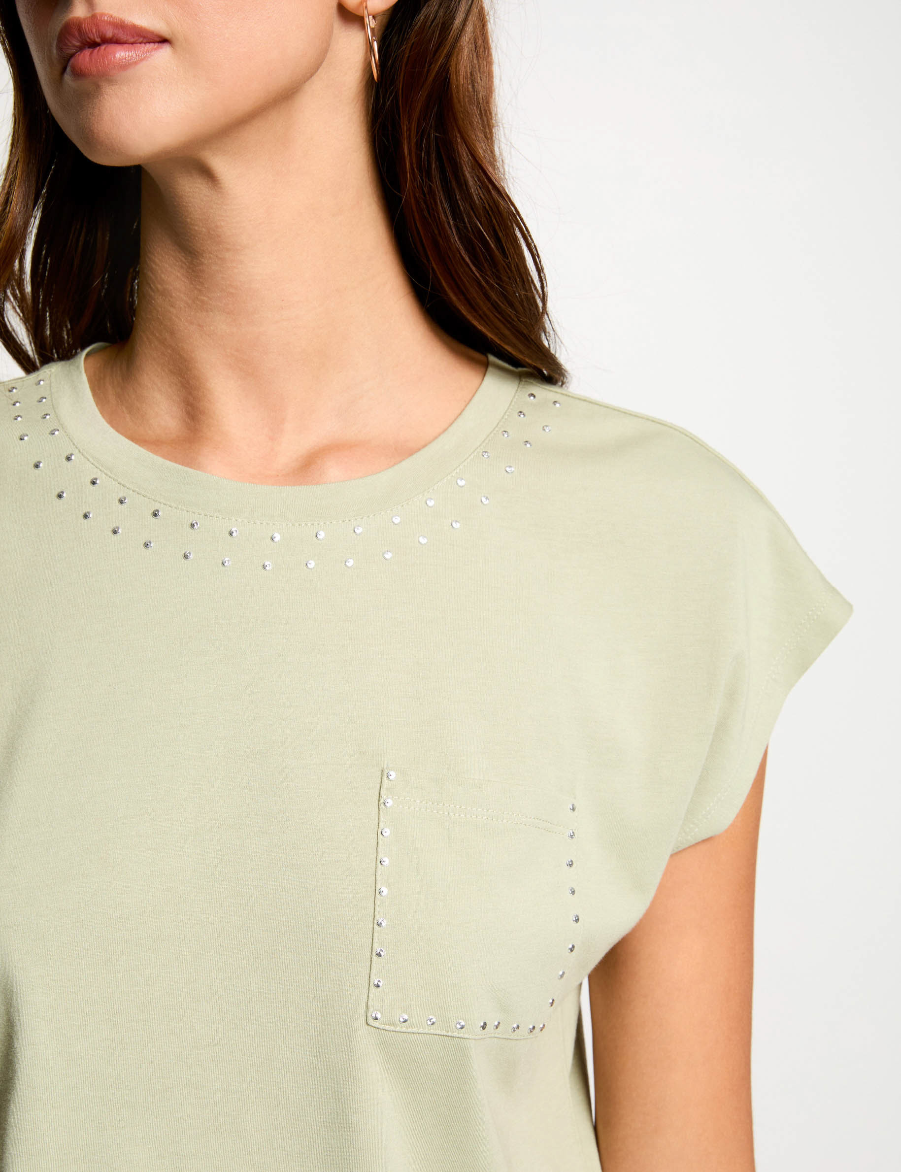 t shirt manches courtes vert clair femme T-shirt manches courtes vert clair femme