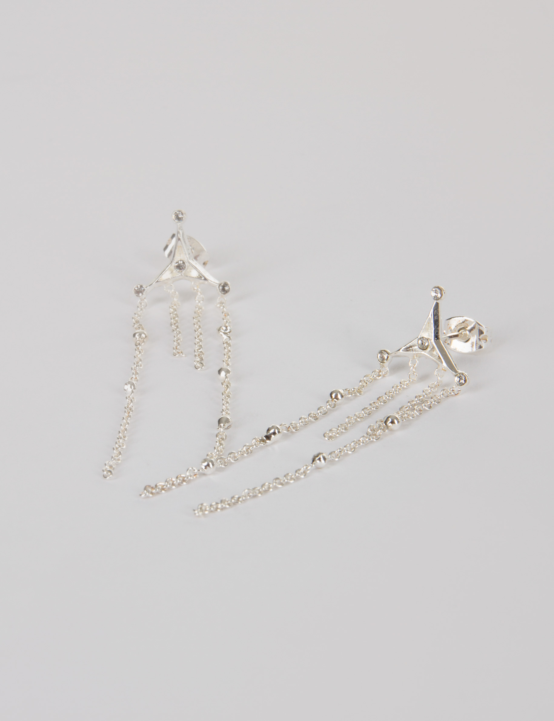 Boucles d'oreilles étoile argentée