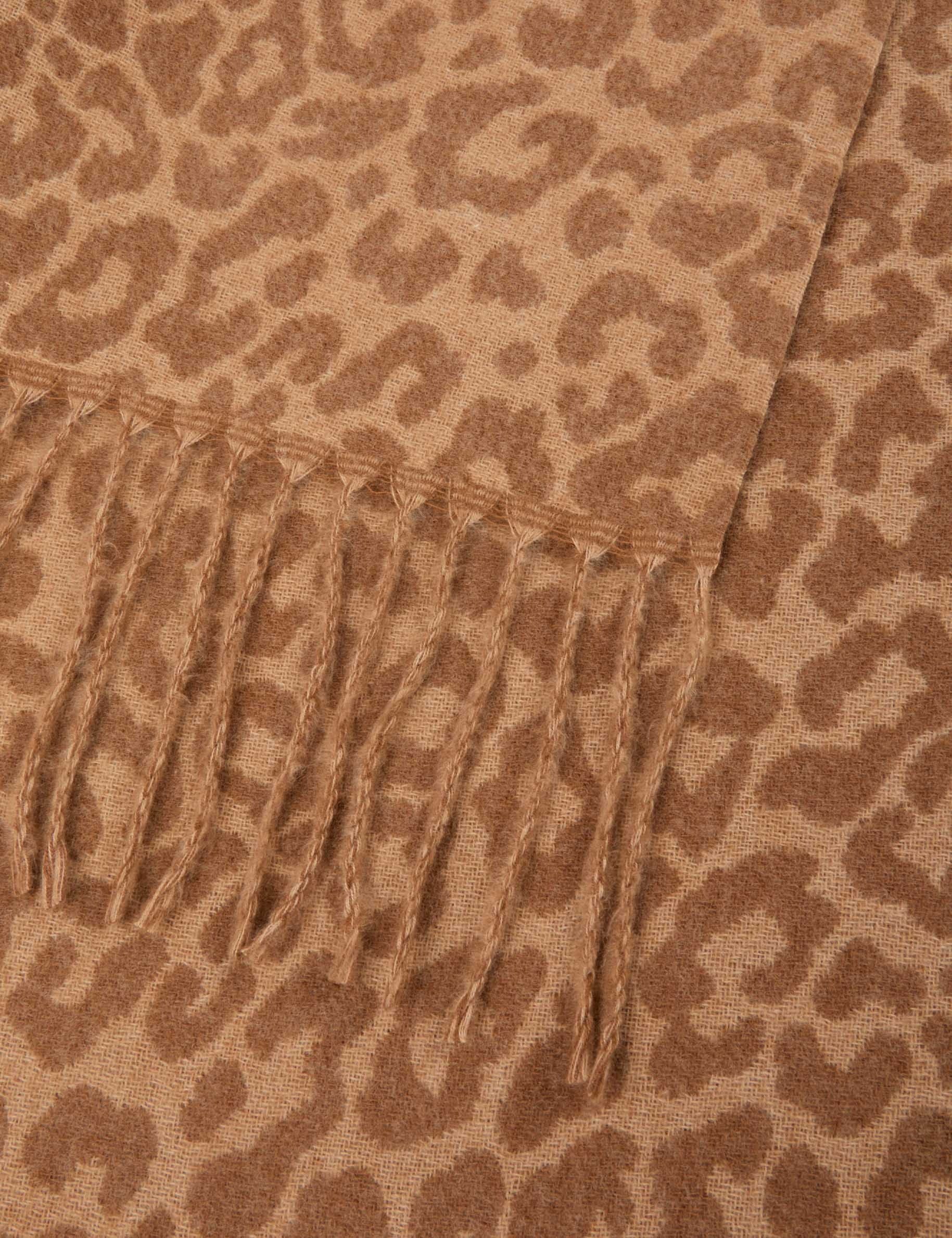 &Eacute;charpe motif animalier beige femme