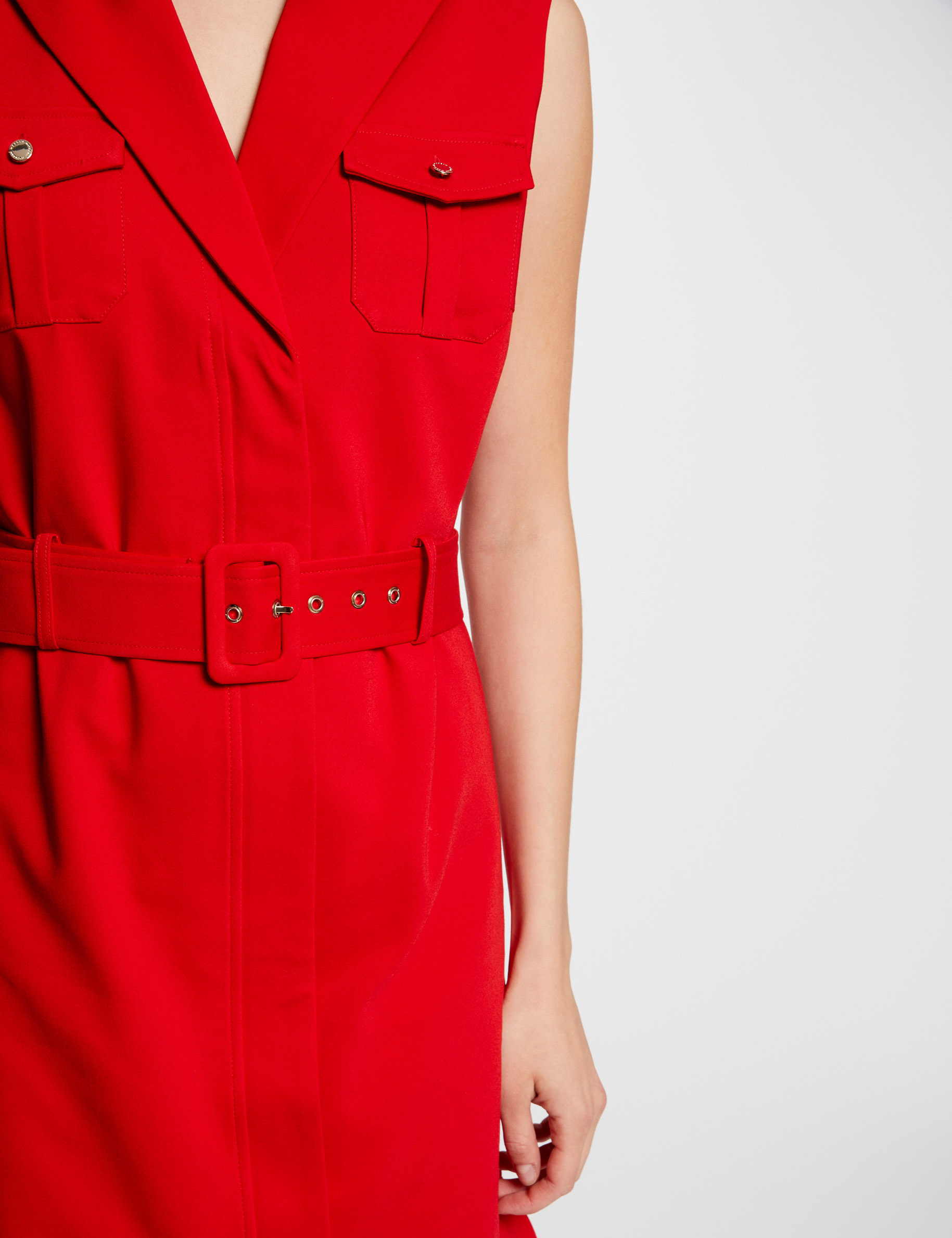 robe courte cintree ceinturee rouge femme Robe courte cintrée ceinturée rouge femme