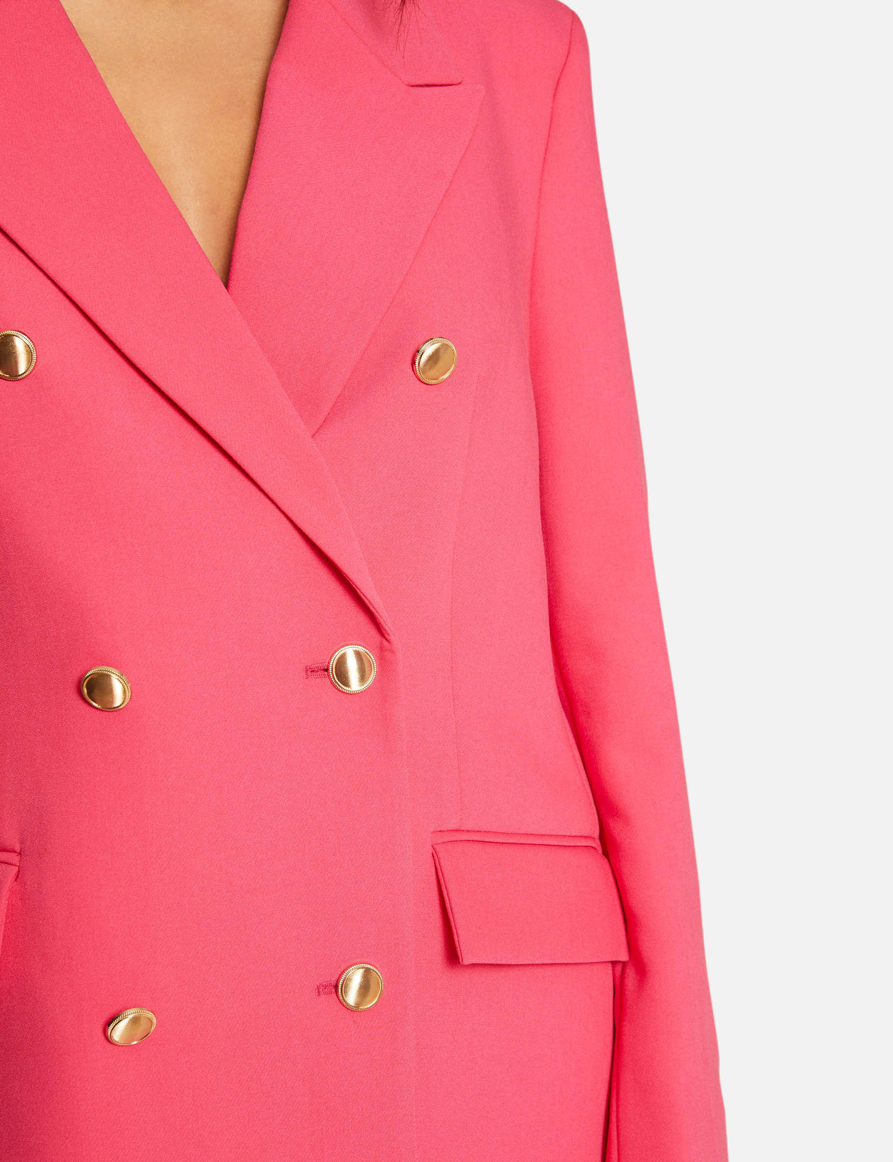 Veste droite boutonnée rose moyen femme Veste droite boutonnée rose moyen femme