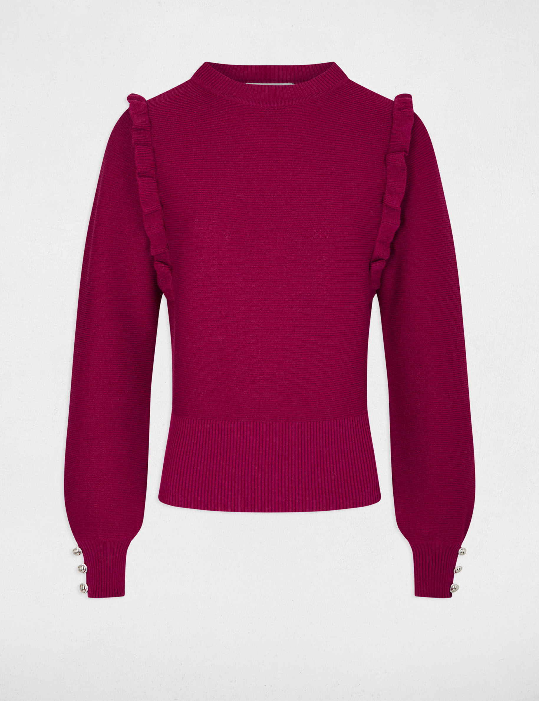 pull manches longues volants rose fonce femme Pull manches longues volants rose fonce femme