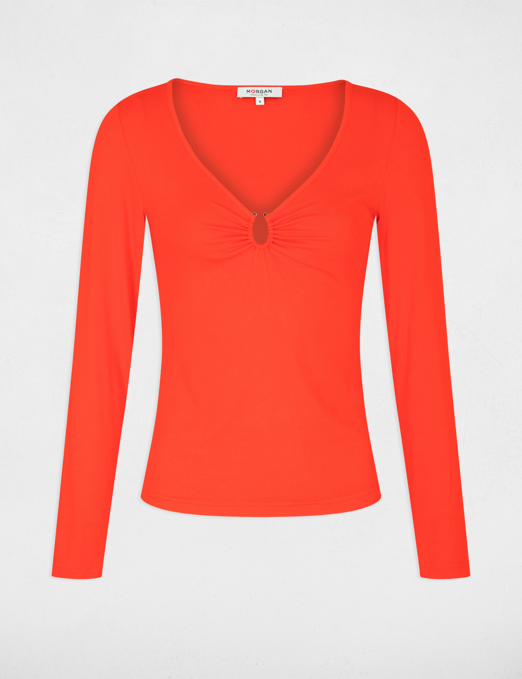 Tee shirt manche longue femme orange hotsell