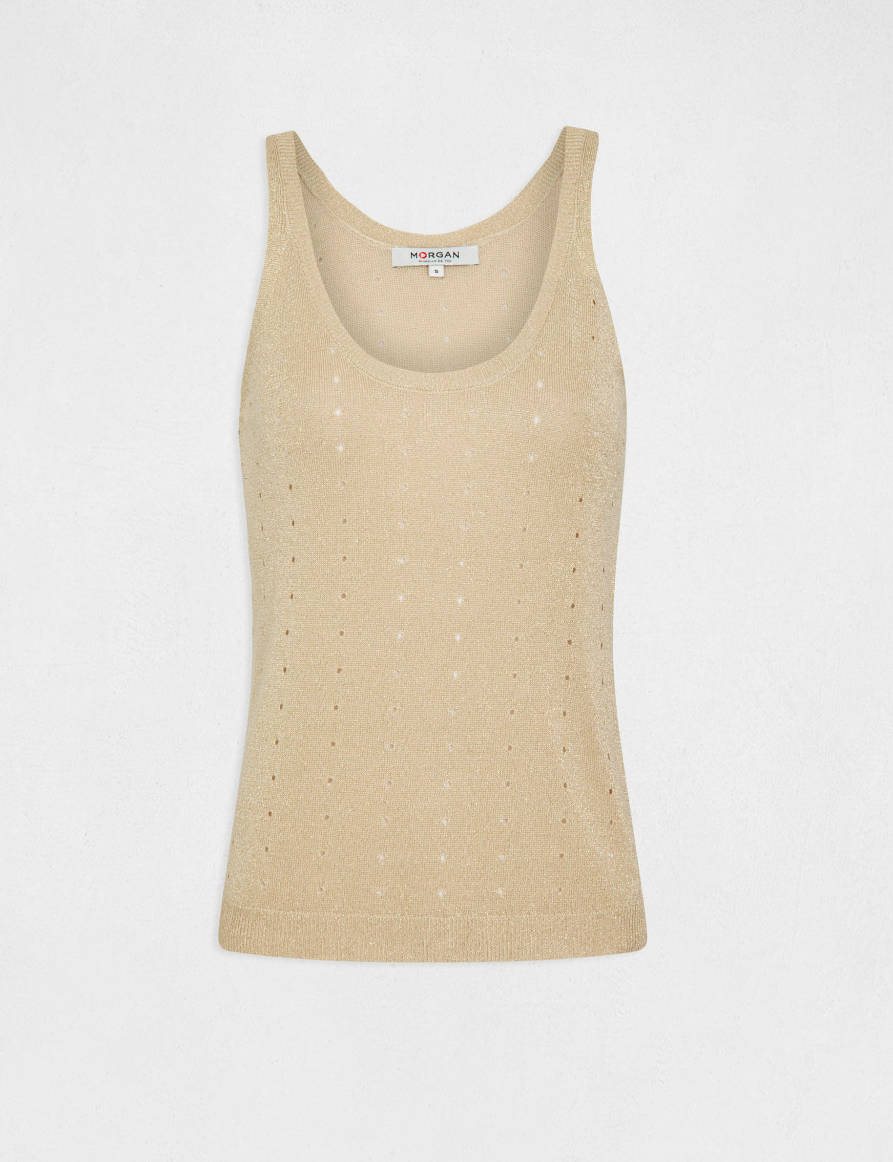 Débardeur pull avec bretelles beige femme Débardeur pull avec bretelles beige femme