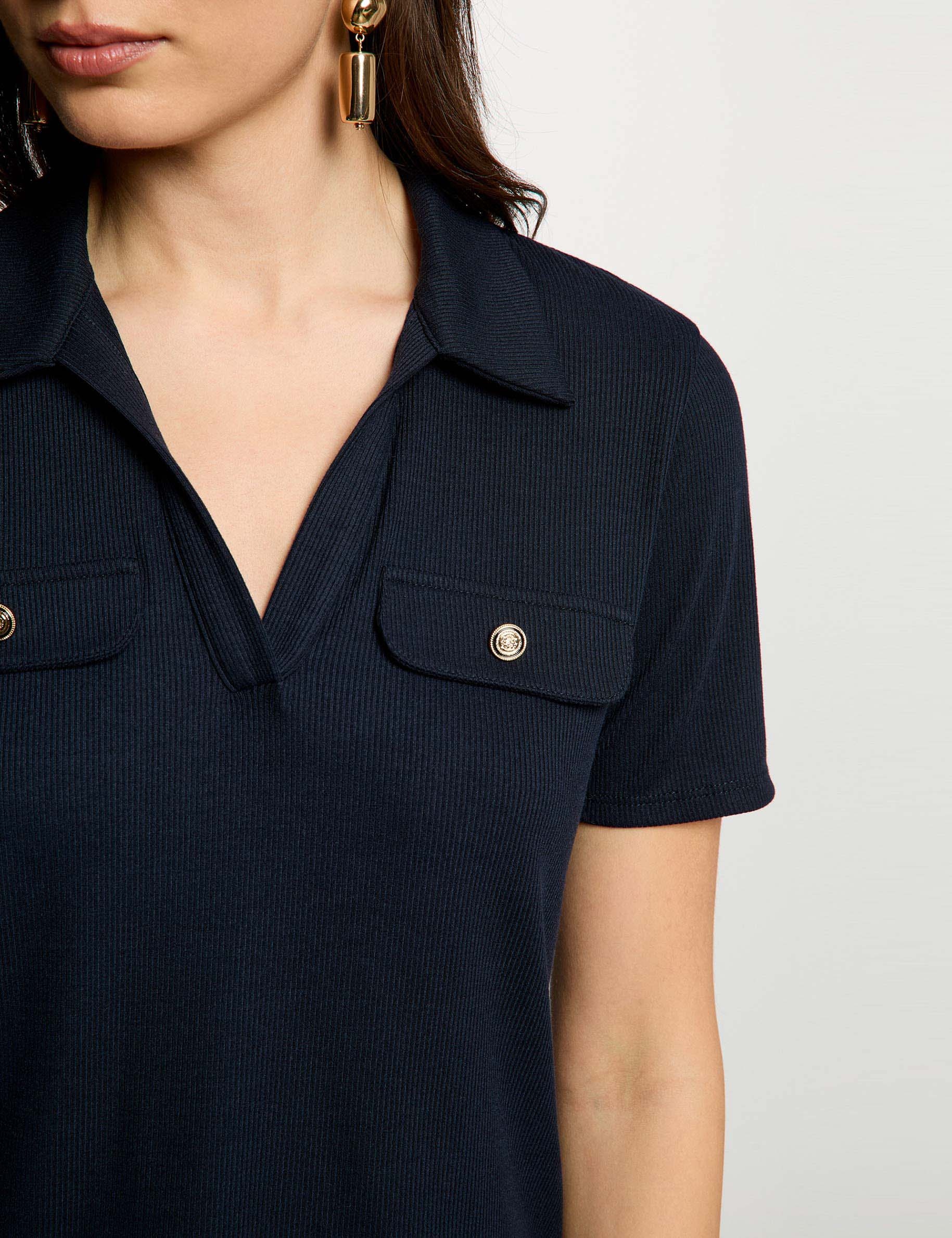 T-shirt manches courtes bleu marine femme