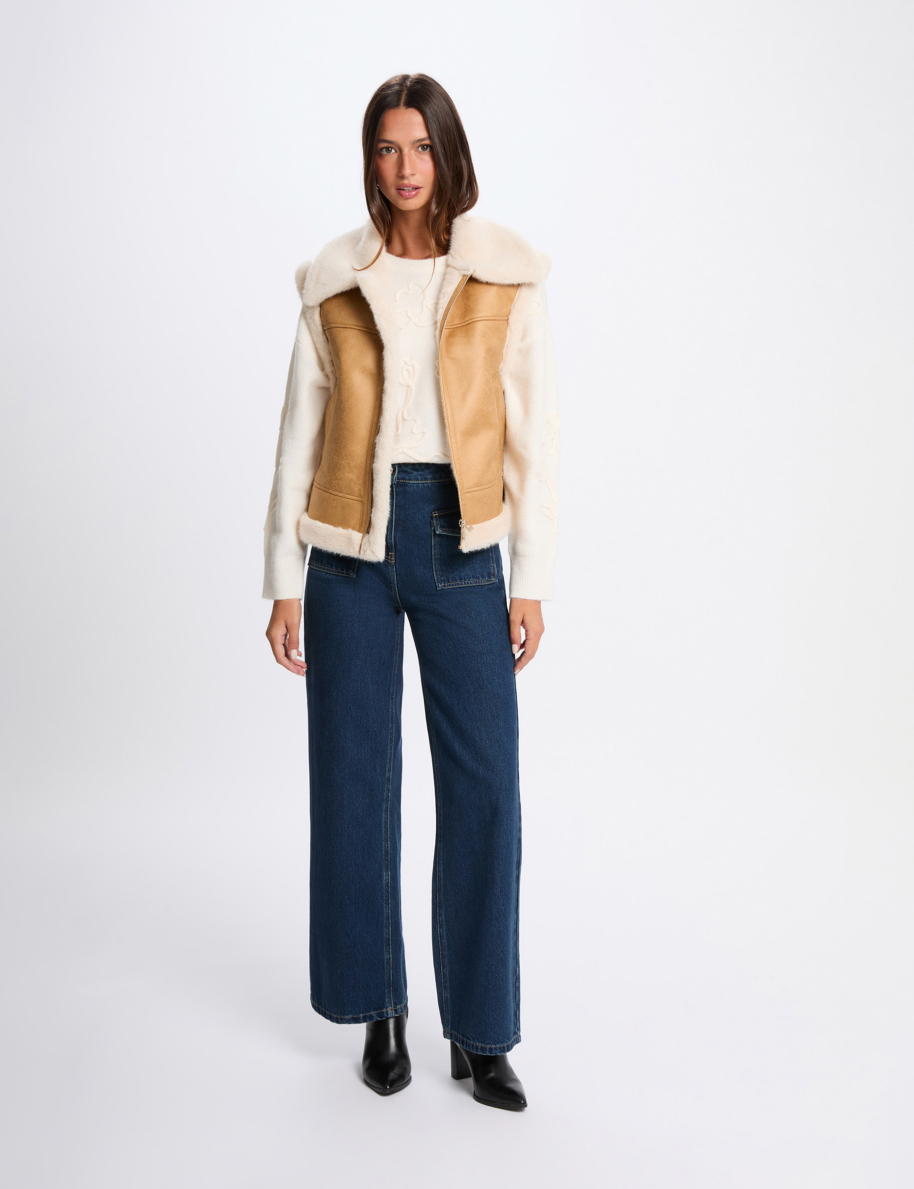 Gilet Sans Manches TART Collections En Fausse Fourrure Noire - Taille S