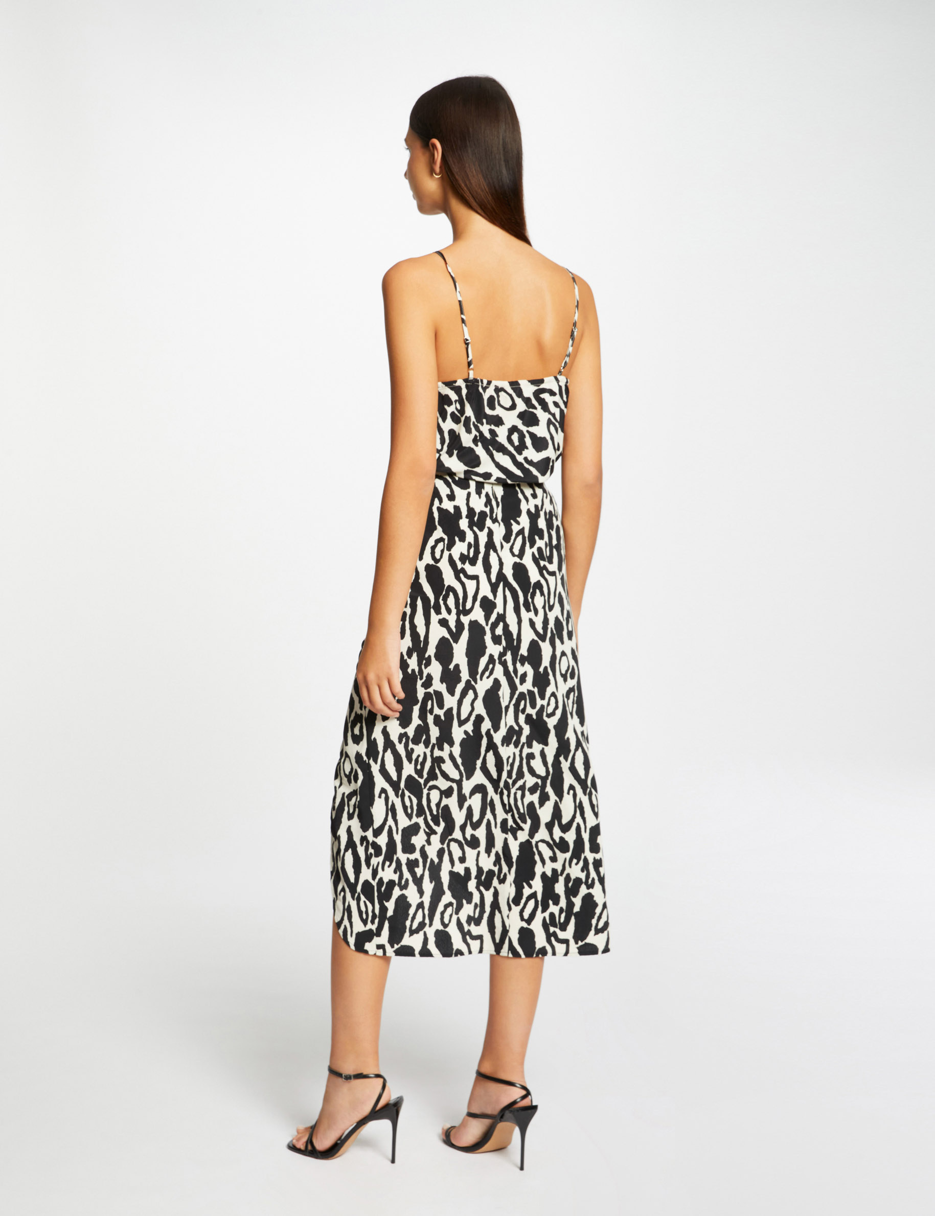 jupe midi droite imprime animalier multico femme Jupe midi droite imprimé animalier multico femme