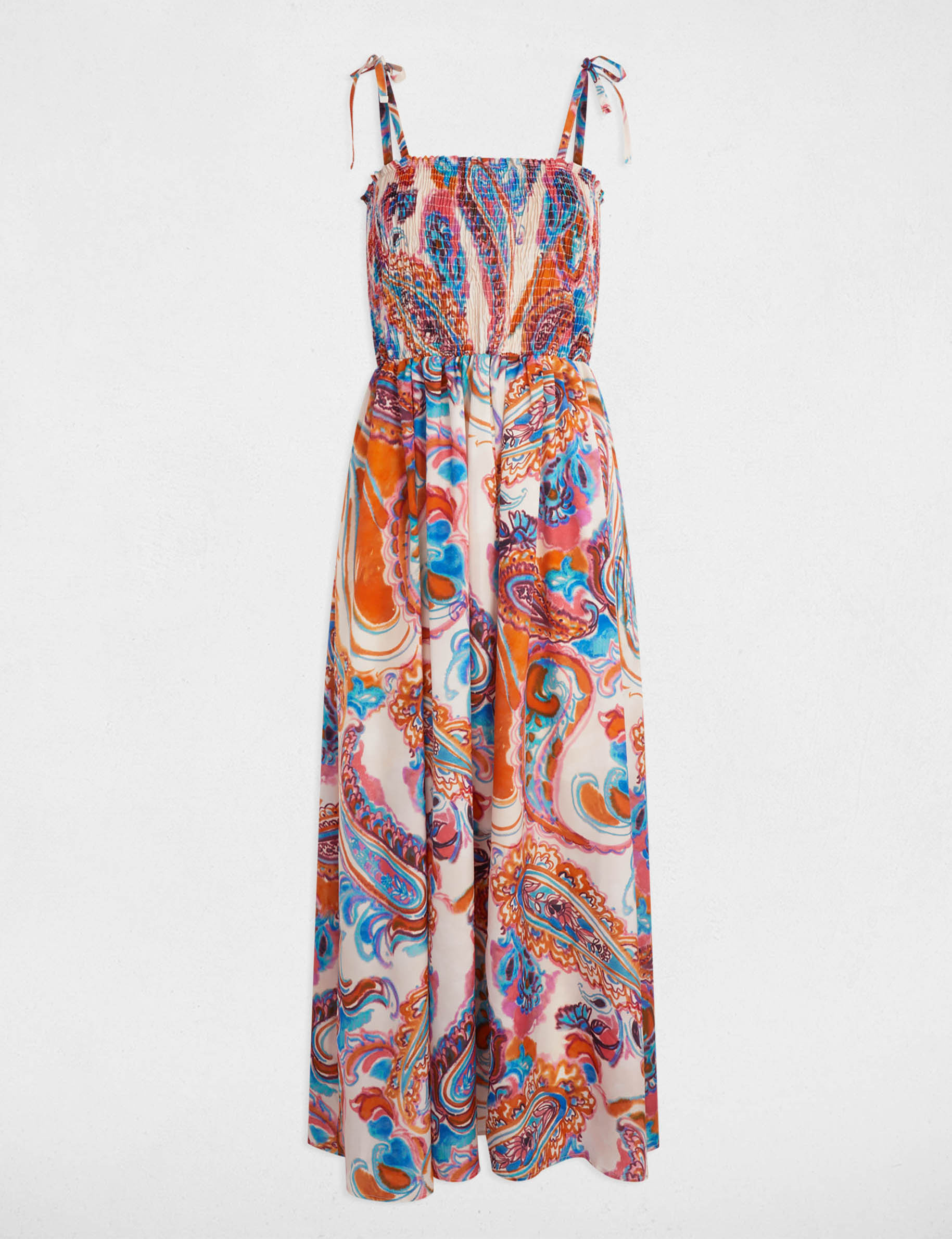 robe longue droite imprimee multicolore femme Robe longue droite imprimée multicolore femme