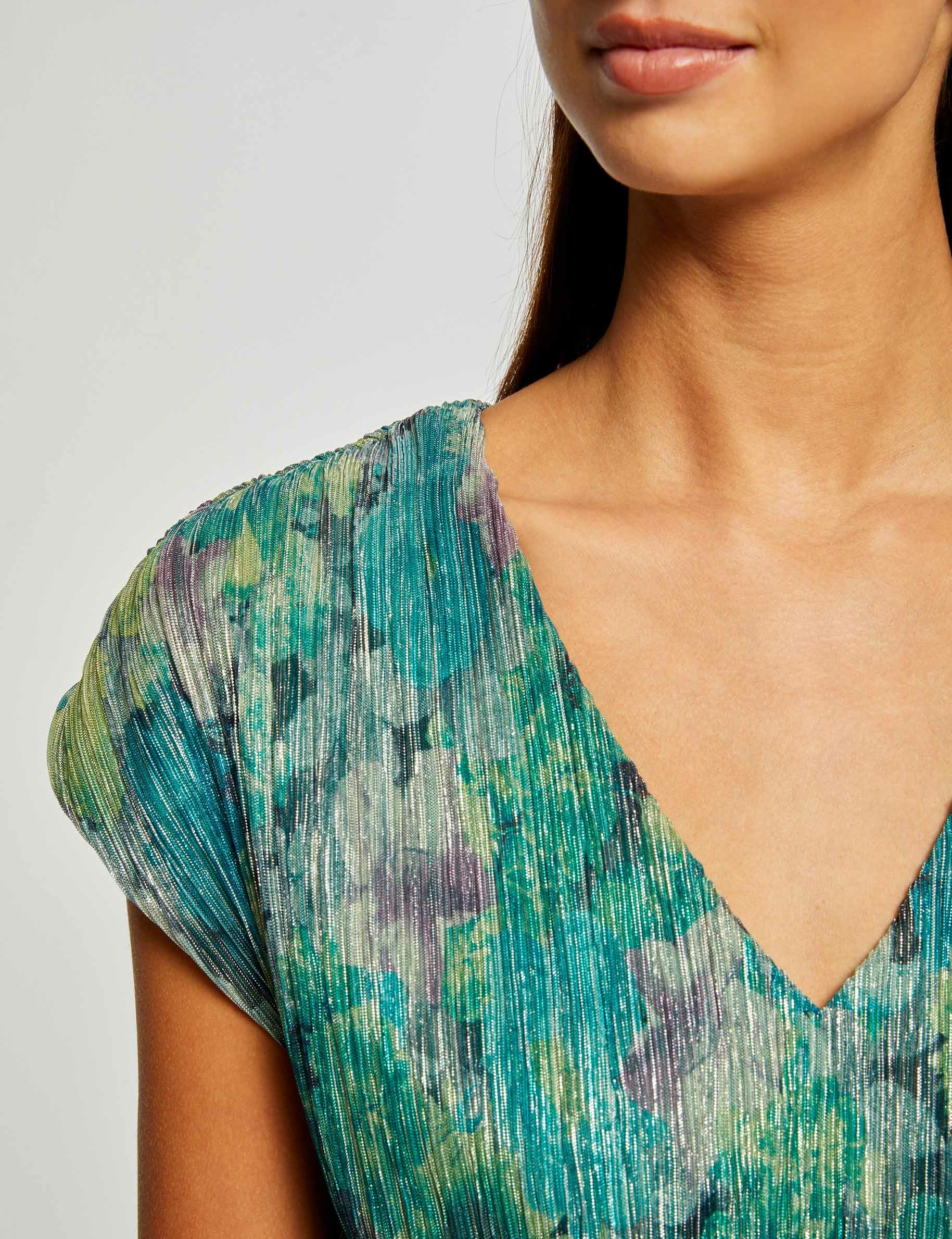 T-shirt manches courtes imprimé floral vert femme T-shirt manches courtes imprimé floral vert femme